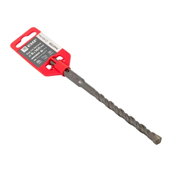 Изображение товара Бур по бетону EKF Master SDS-plus 8х160, количество резцов - 2, диаметр - 8мм, длина - 160мм