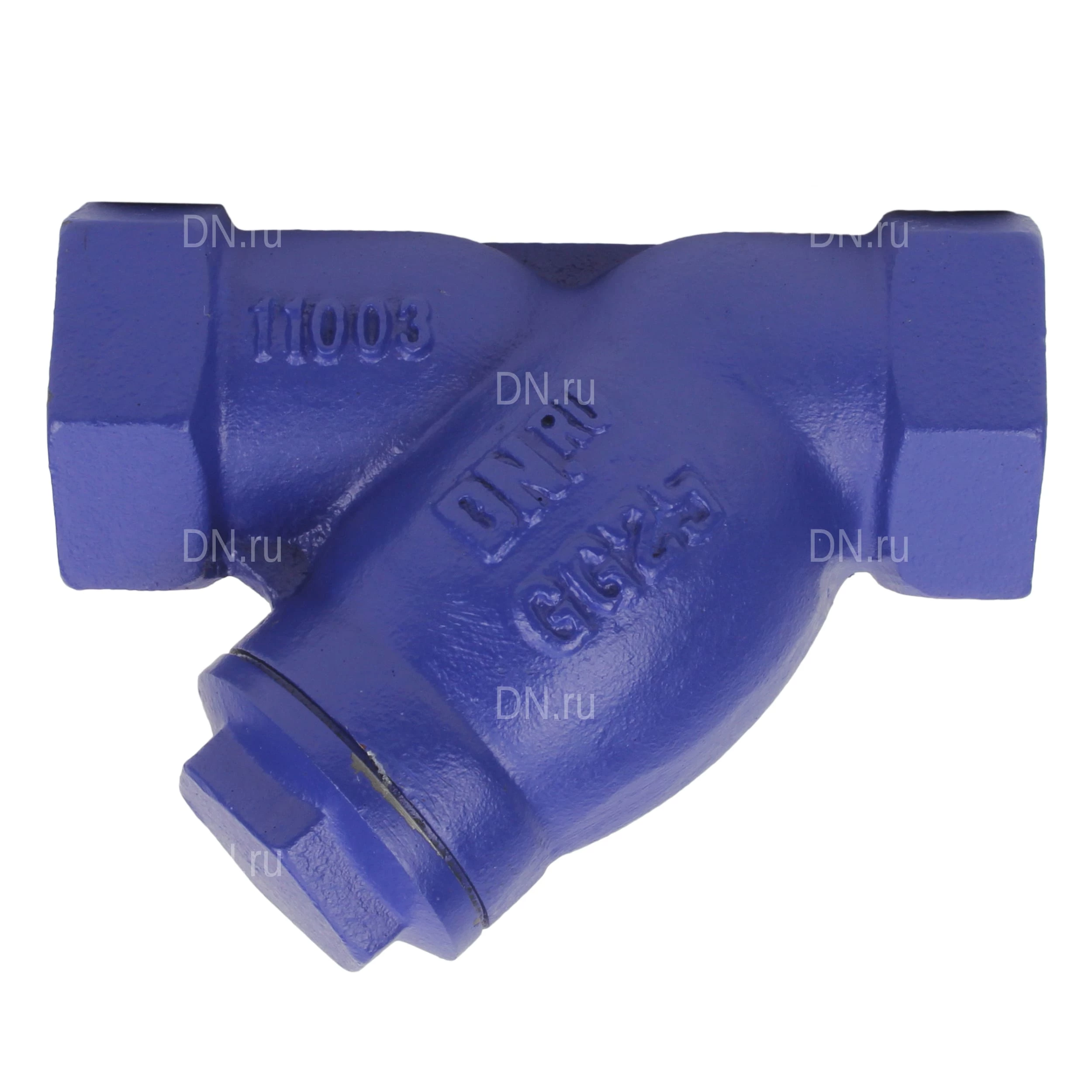 Изображение товара Фильтр сетчатый DN.ru FMY1131PPL-T 1 1/2″ Ду40 Ру16 резьбовой L=160, корпус чугун GGG25, сетка SS304, уплотнение PPL, Y-образный