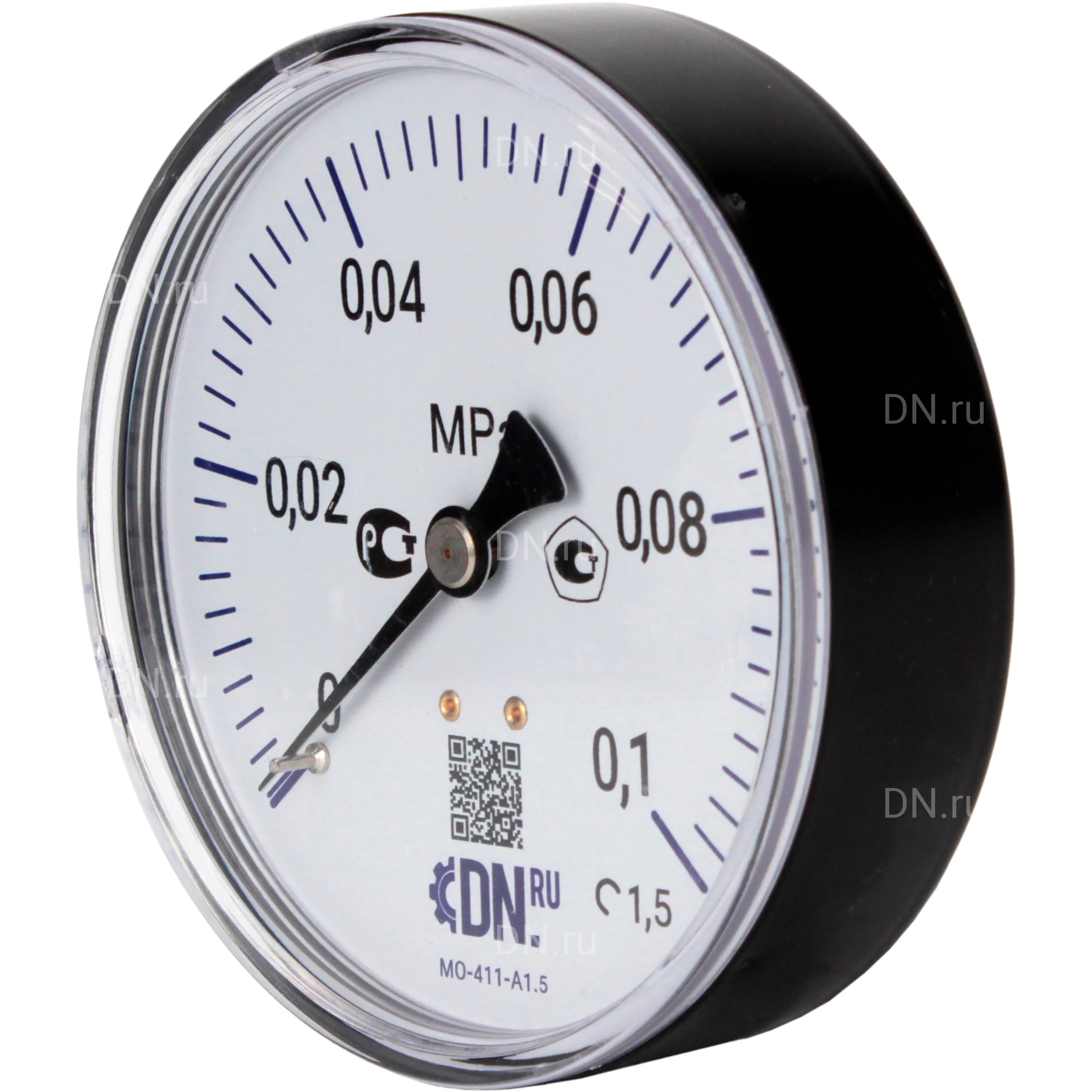 Изображение товара Манометр общетехнический осевой DN.ru MO-411-A1.5 0-0.6 МПа диаметр 63мм G1/4 пластик