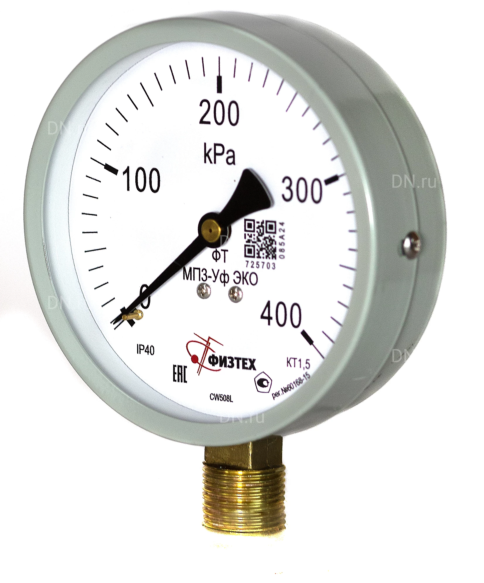 Изображение товара Манометр ФИЗТЕХ МП3-Уф 0-400 кПа IP40 радиальный 100мм класс 1.5