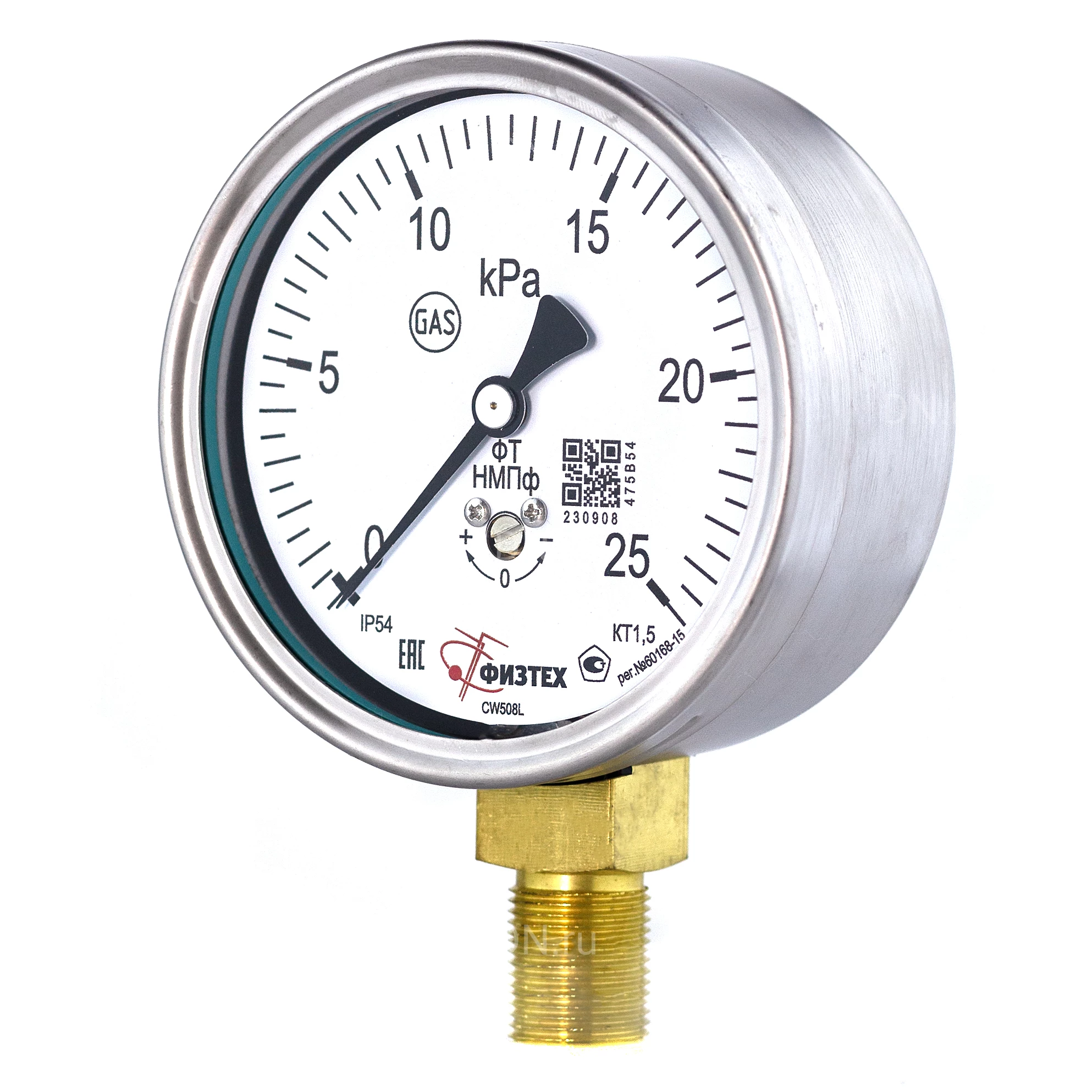 Изображение товара Манометр низкого давления ФИЗТЕХ НМПф 100 мм IP54 резьба М20х1.5 класс 1.5