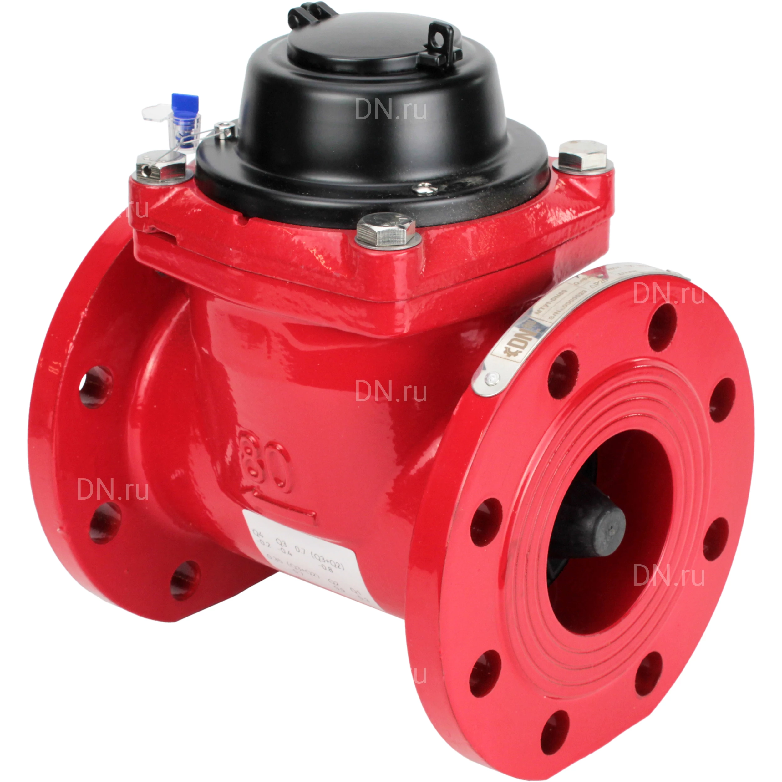 Изображение товара Счетчик воды универсальный турбинный DN.ru MТУ1 Ду65 Ру16, чугунный, фланцевый, L=200мм