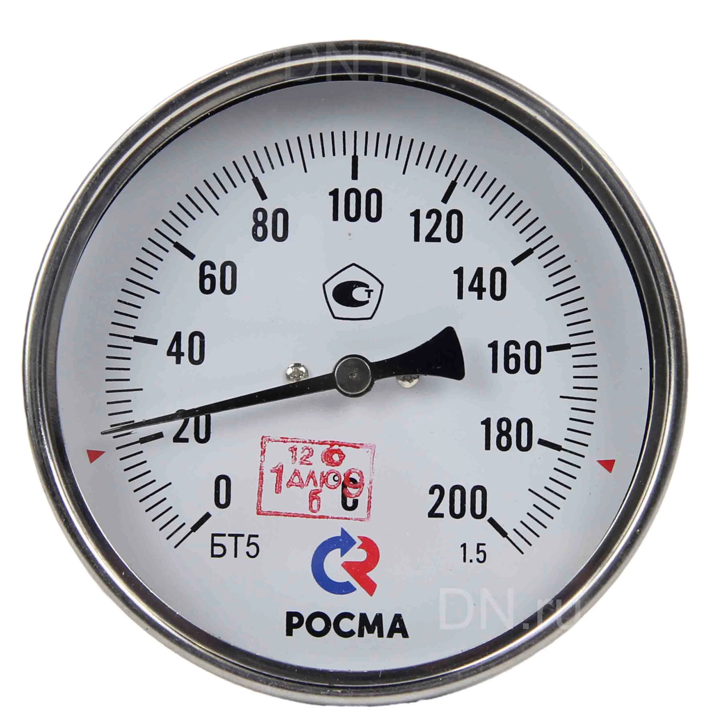Изображение товара Термометр осевой Росма БТ-51.211 до 160°С 150 мм G1/2 сталь