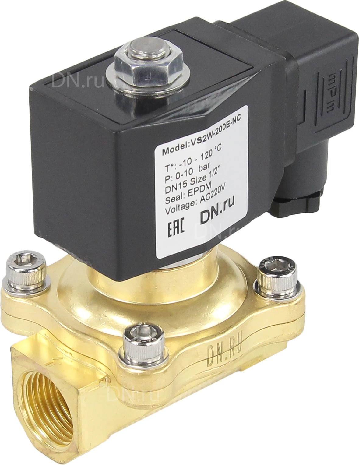 Изображение товара Электромагнитный соленоидный клапан DN.ru VS2W-200N-NC Ду15 220В