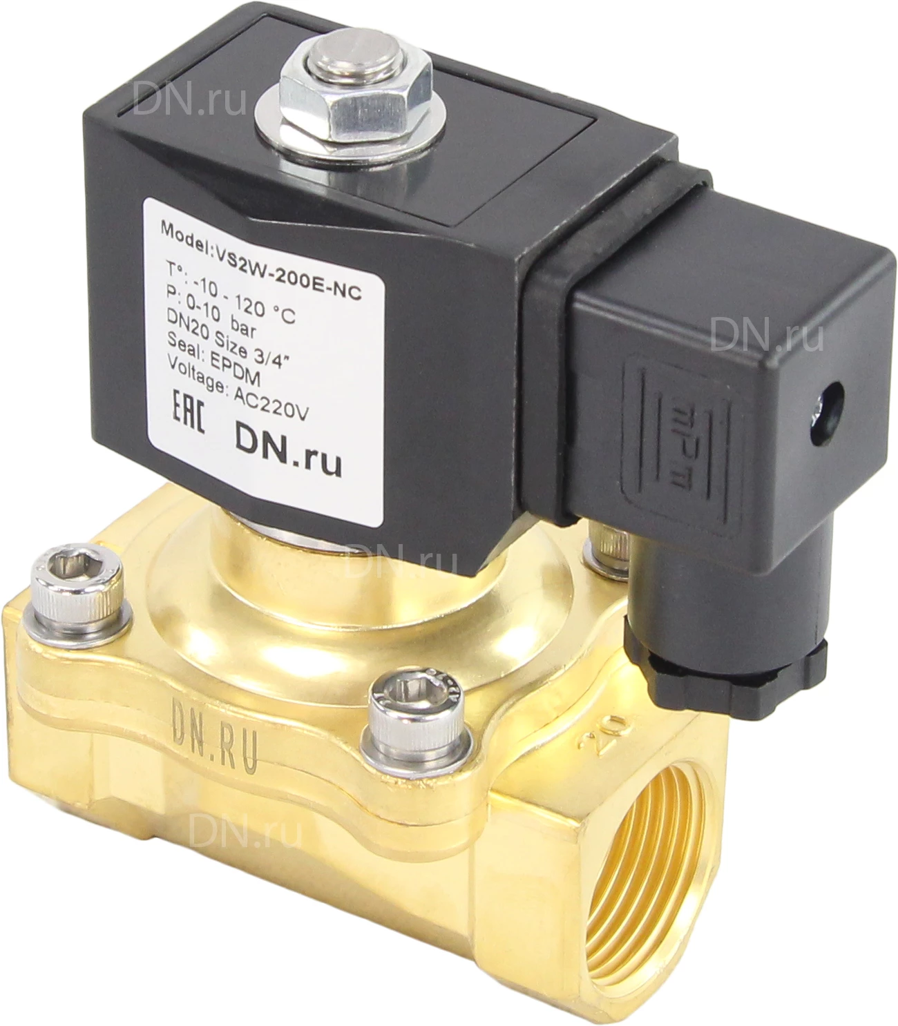 Изображение товара DN. ru VS200-ET-NC-220VAC 3/4" клапан Нормально закрытый соленоидный