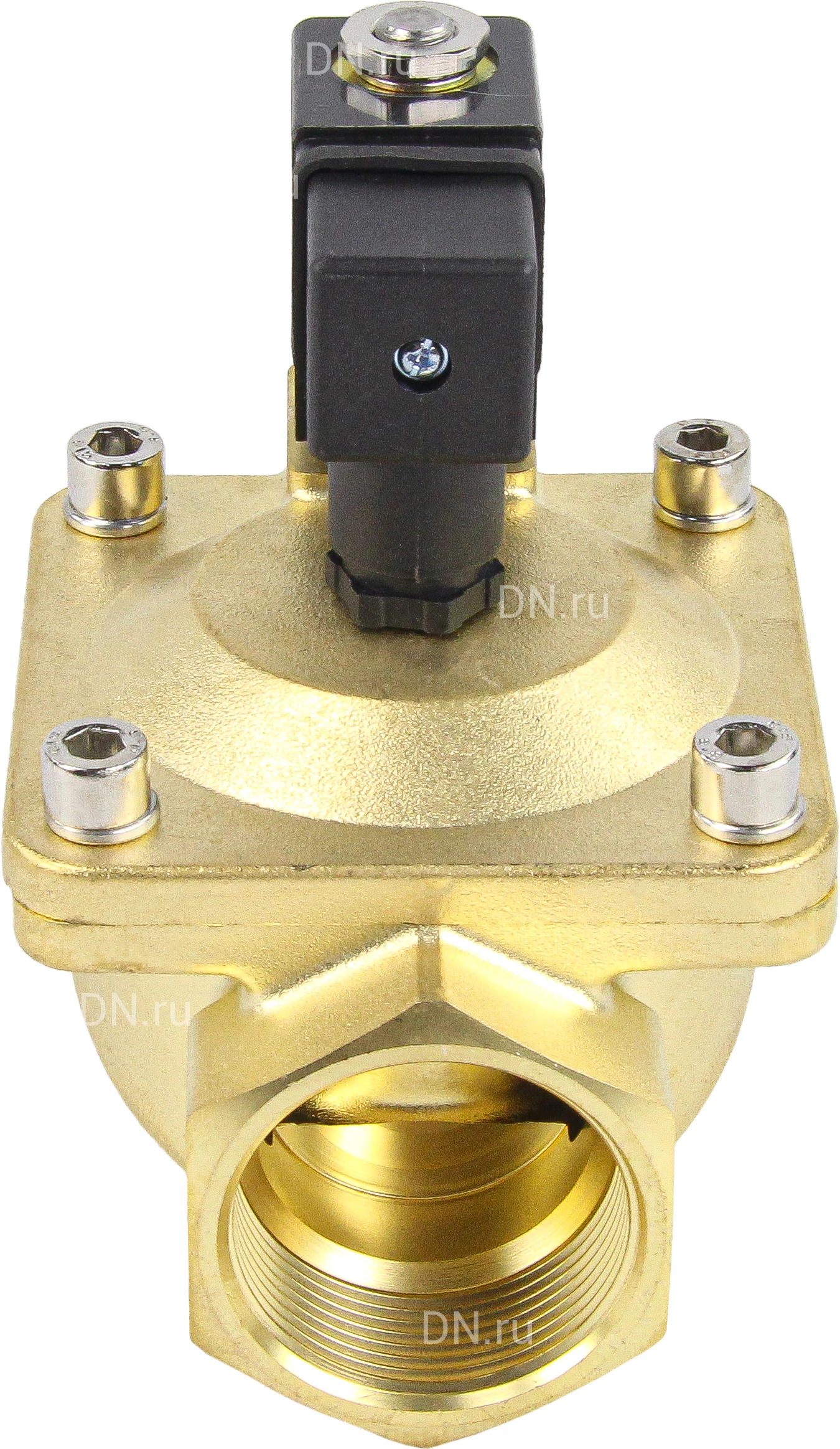 Изображение товара Клапан электромагнитный соленоидный двухходовой DN.ru VS2W-400N-PU-NC Ду50 Ру16 корпус латунь, пилотного действия, присоединение внутренняя резьба 2, нормально-закрытый (НЗ), уплотнение NBR, катушка 24В (опрессовано)