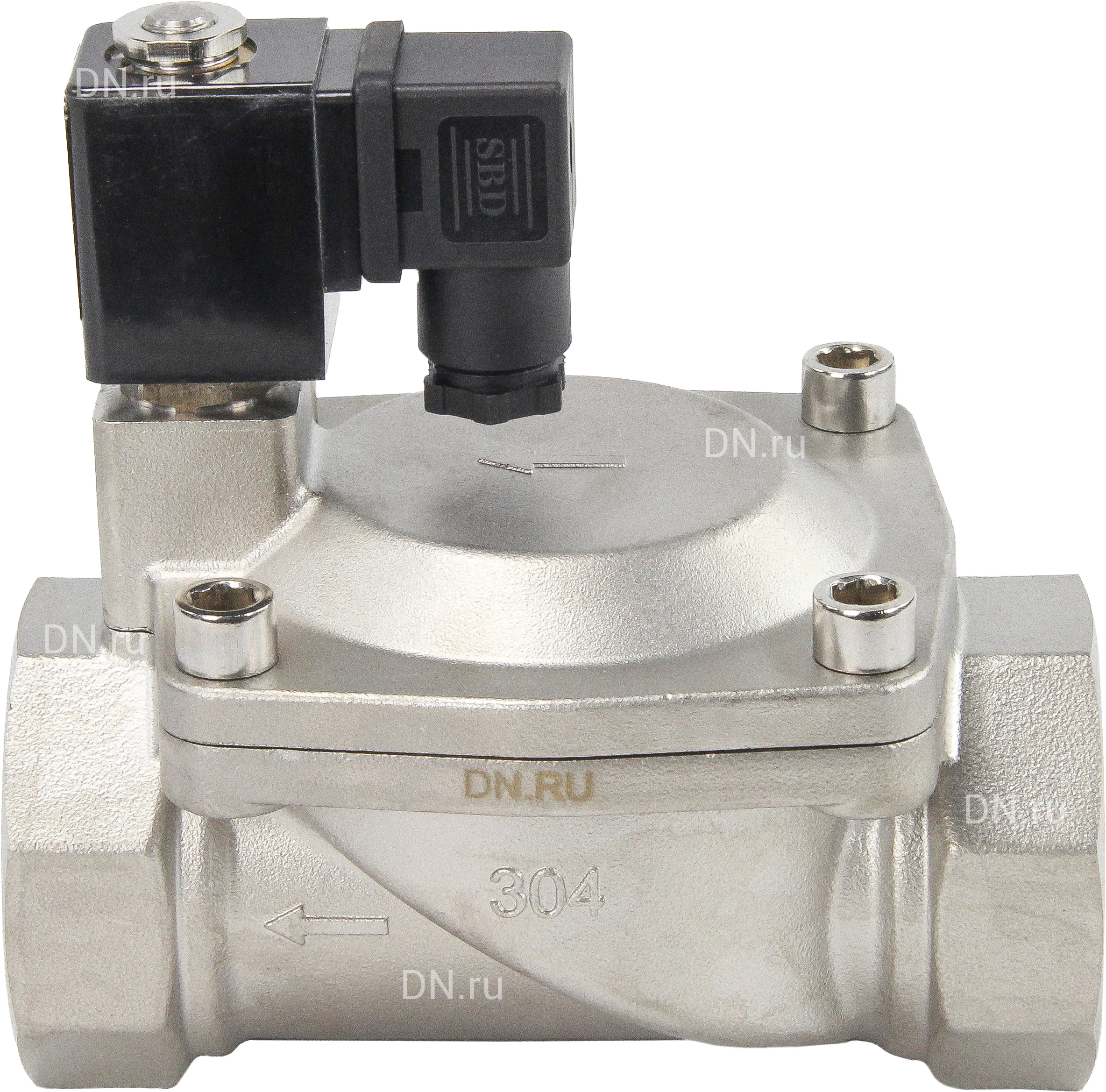 Изображение товара Клапан электромагнитный соленоидный двухходовой DN.ru VS2W-401E-PU-NC Ду50 Ру16 корпус сталь, пилотного действия, присоединение внутренняя резьба 2, нормально-закрытый (НЗ), уплотнение EPDM, катушка 220В (опрессовано)