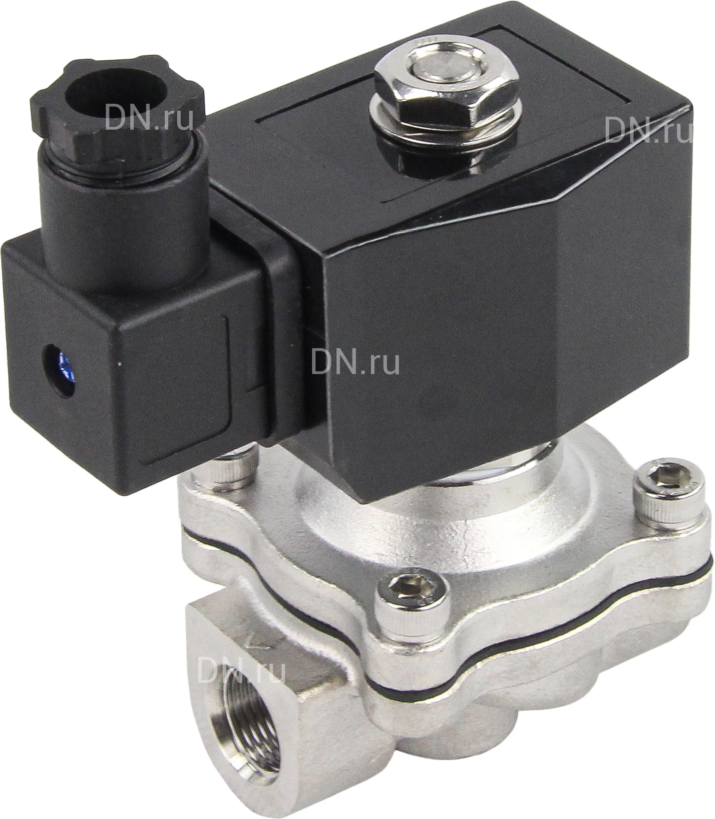 Изображение товара Клапан электромагнитный Smart SM-5563 1″ Ду25 Ру10 резьбовой, прямого действия, нормально-закрытый, стальной, уплотнение FKM, DC 24V