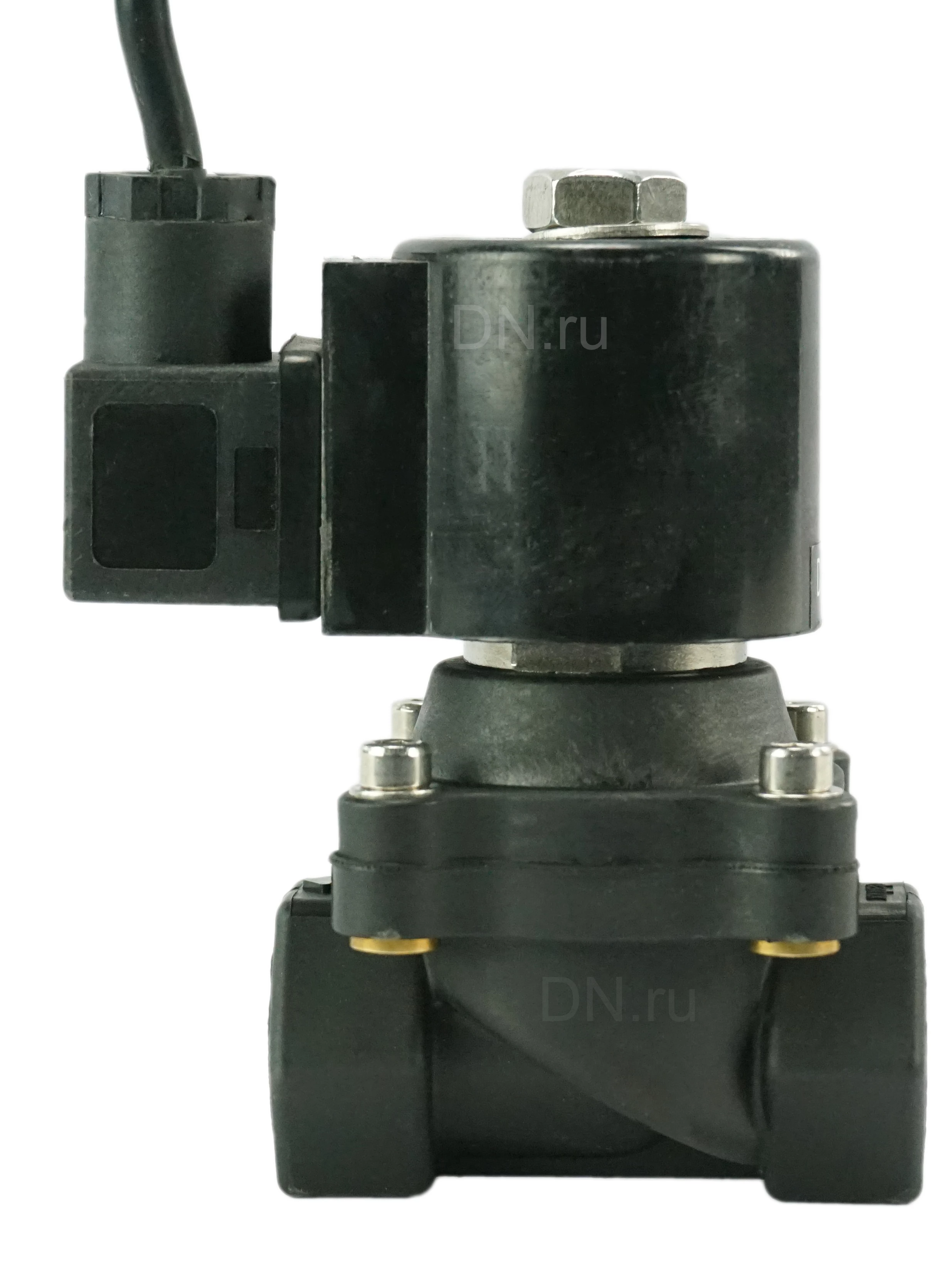 Изображение товара Клапан электромагнитный соленоидный двухходовой прямого действия DN.ru-DHDF11-P (НЗ) погружной фонтанный, быстрого реагирования Ду20 (3/4 дюйм), Ру6 корпус - пластик PA66, уплотнение - NBR, с катушкой серии F 220В