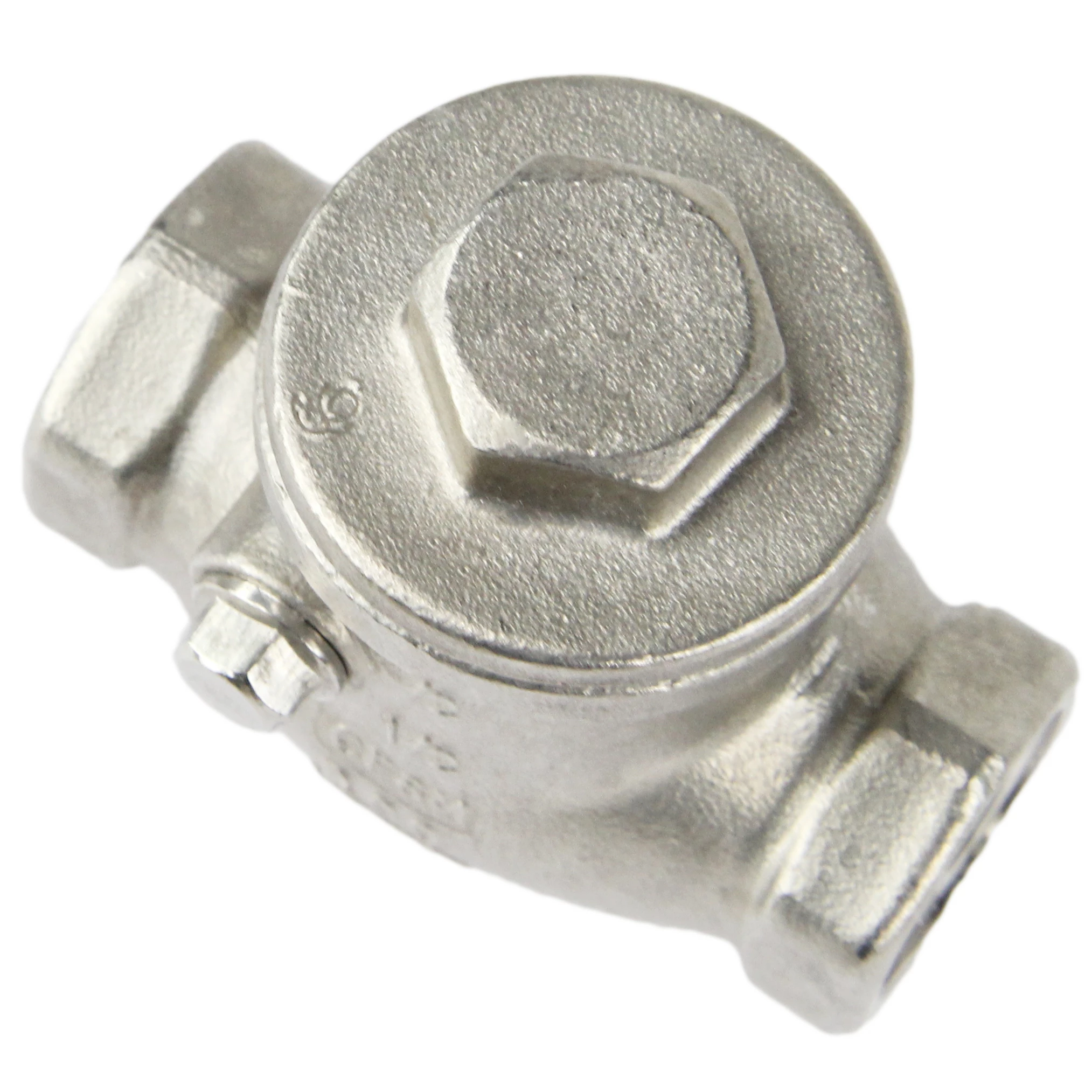 Изображение товара Клапан обратный DN.ru SCV-316 1/2″ Ду15 Ру16 муфтовый, поворотный, корпус - нержавеющая сталь, диск - нержавеющая сталь (опрессовано)