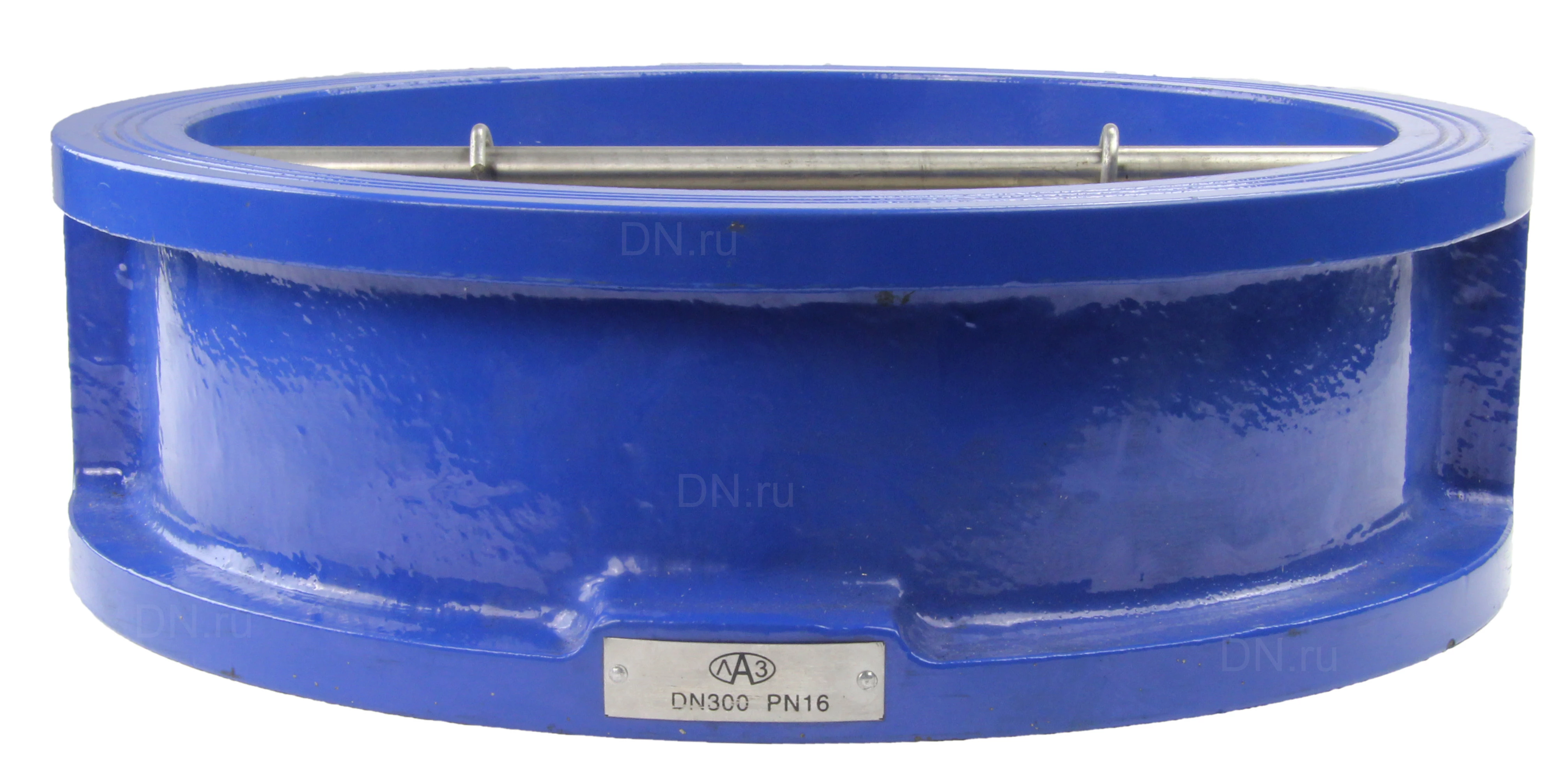 Изображение товара Клапан обратный ЛАЗ Ду100 Ру16 межфланцевый, двухстворчатый, корпус - чугун, диск - чугун, уплотнение - EPDM