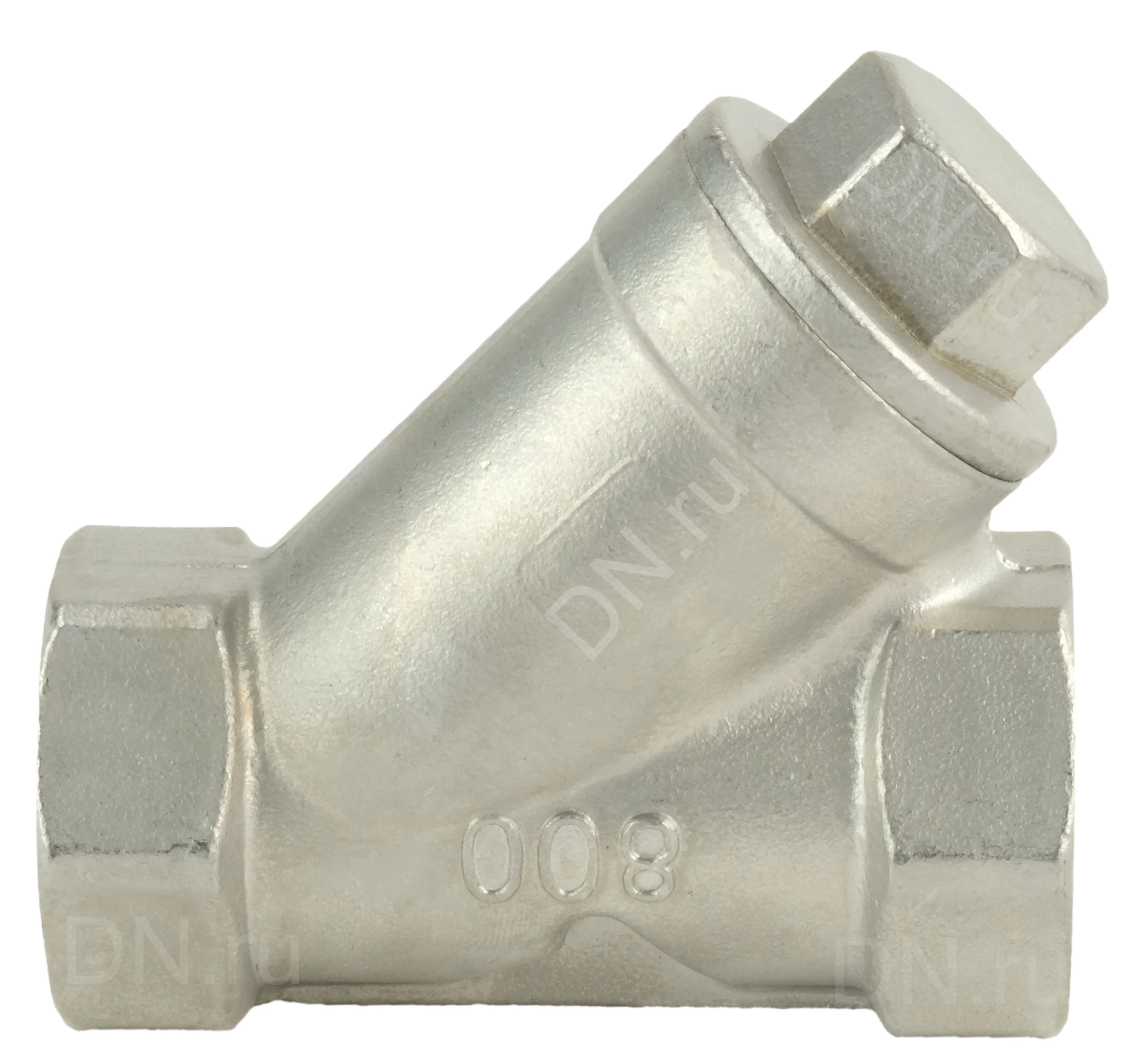 Изображение товара Клапан обратный Smart OVG14 1/4″ Ду8 Ру40 Y-образный, муфтовый, пружинный, корпус - нержавеющая сталь, диск - нержавеющая сталь, уплотнение - PTFE