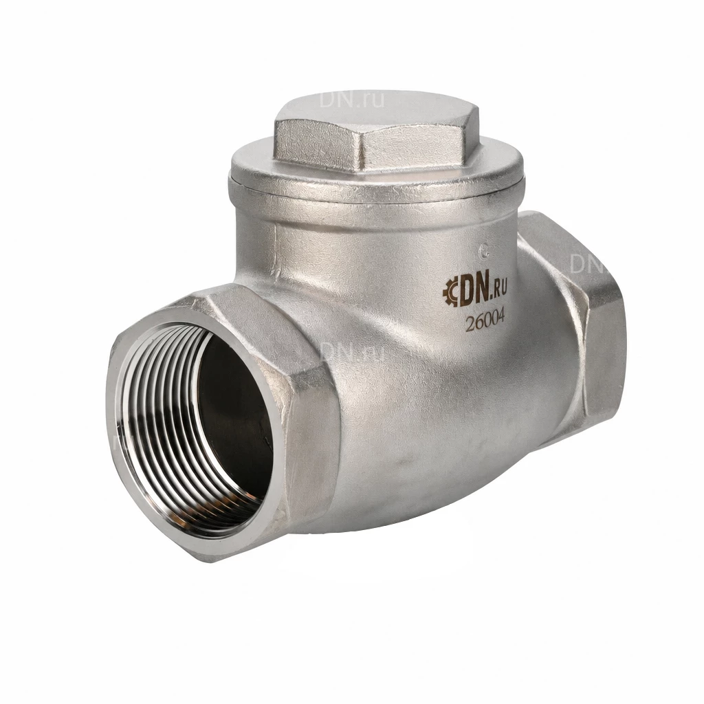 Изображение товара Клапан обратный DN65/2 1/2 резьбовой поворотный CF8M 316 PTFE