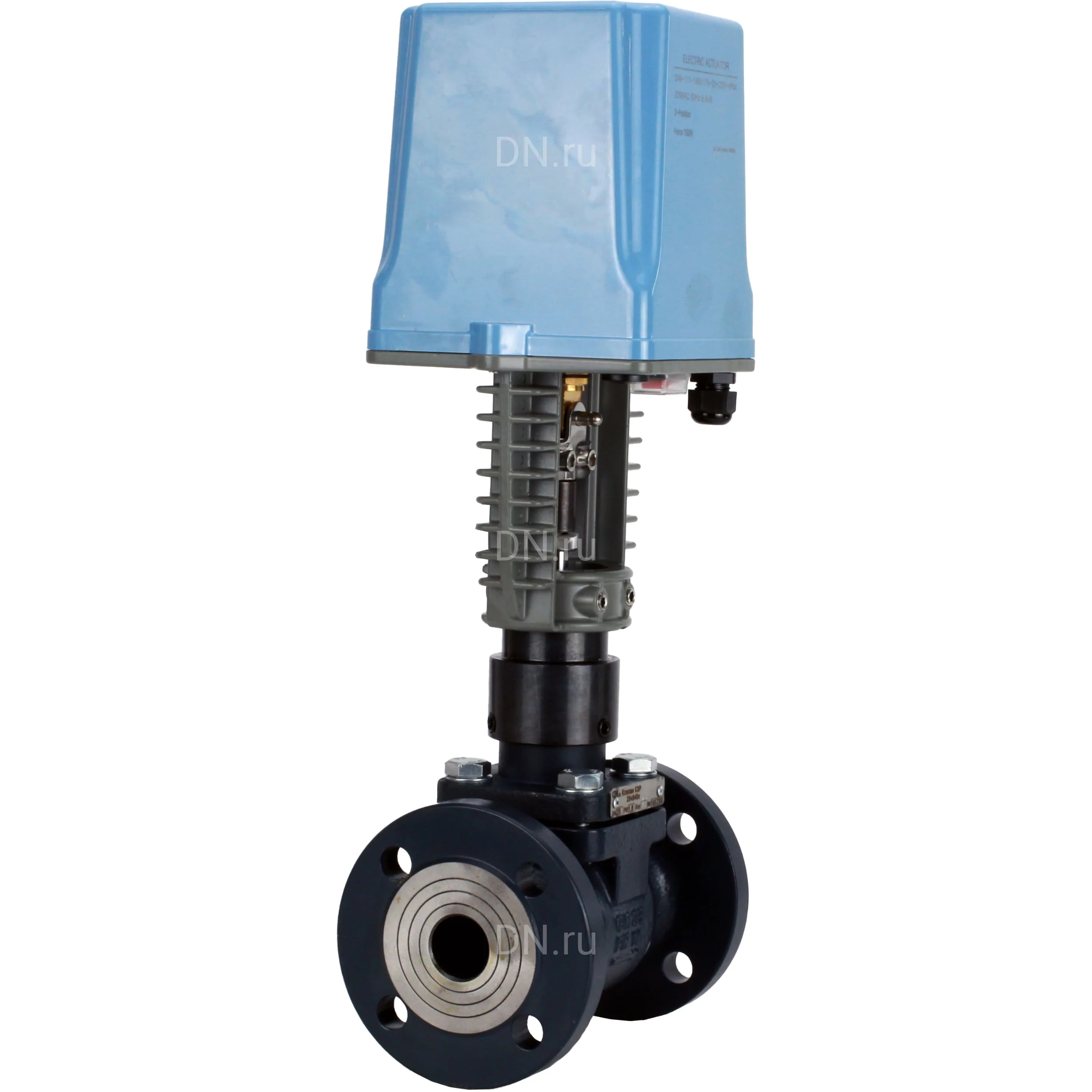 Изображение товара Клапан регулирующий двухходовой DN.ru 25ч945п VRg1-11M-LED-F Ду20 Ру16 Kvs10, серый чугун СЧ20, фланцевый, Tmax до 150°С с электроприводом DAV 1500 - 24В