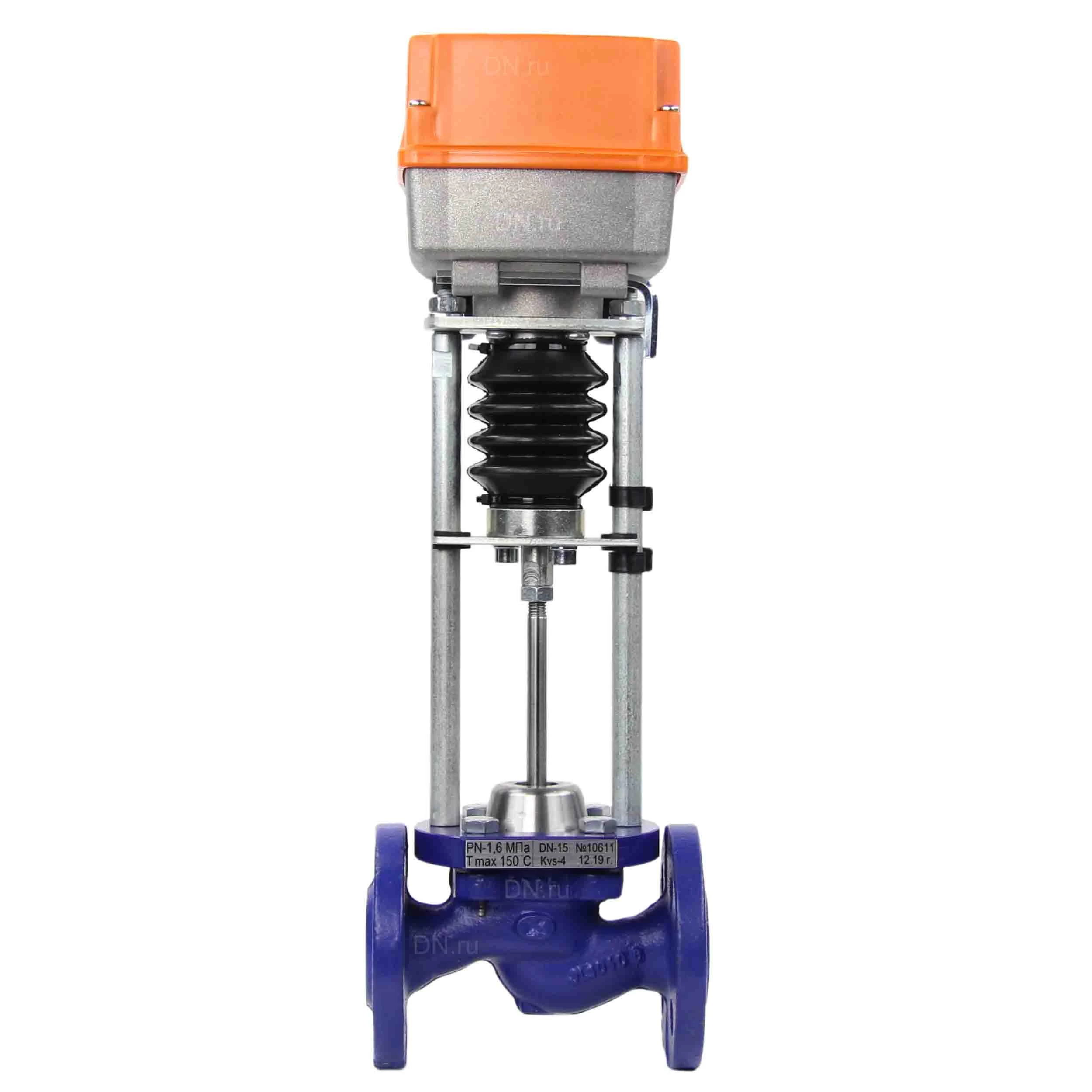 Изображение товара Клапан регулирующий двухходовой TRV (25ч945нж, 25ч945п) Ду32 Ру16 с электроприводом TSL-1600-25-1R-230-IP67 (с функцией реверса)