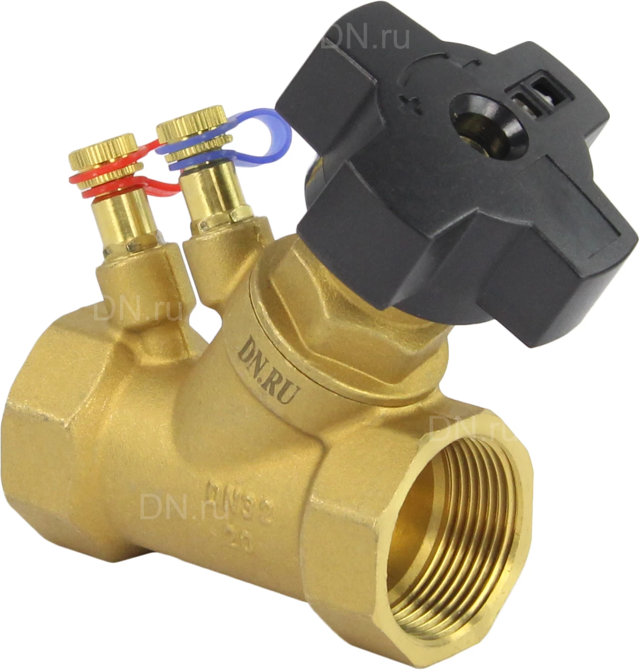 Изображение товара Клапан балансировочный DN.ru VB0000P-T 1 1/4ʺ Ду32 Ру16, корпус - латунь, муфтовый