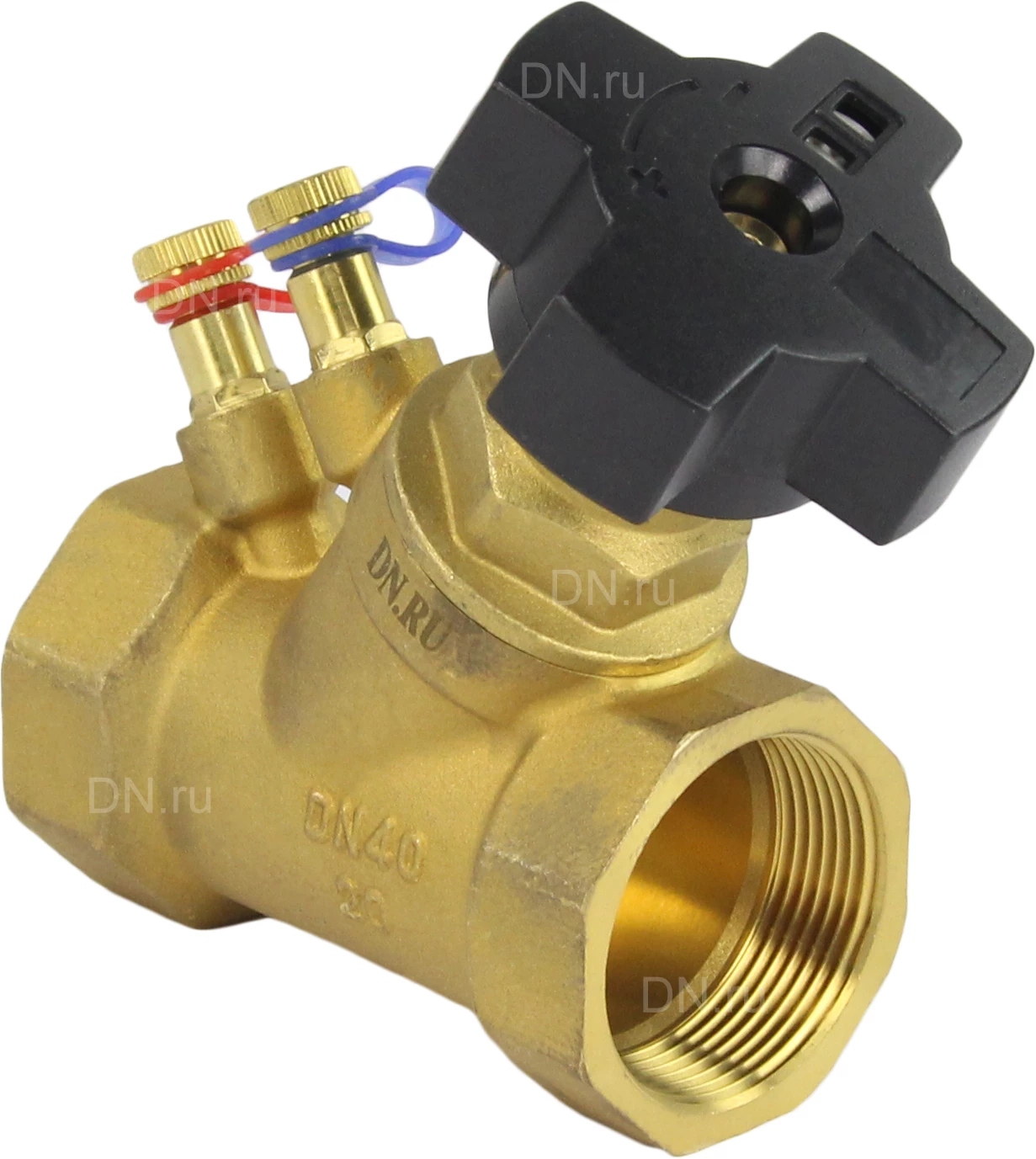 Изображение товара Клапан балансировочный DN.ru VB0000P-T 1 1/2ʺ Ду40 Ру16, корпус - латунь, муфтовый