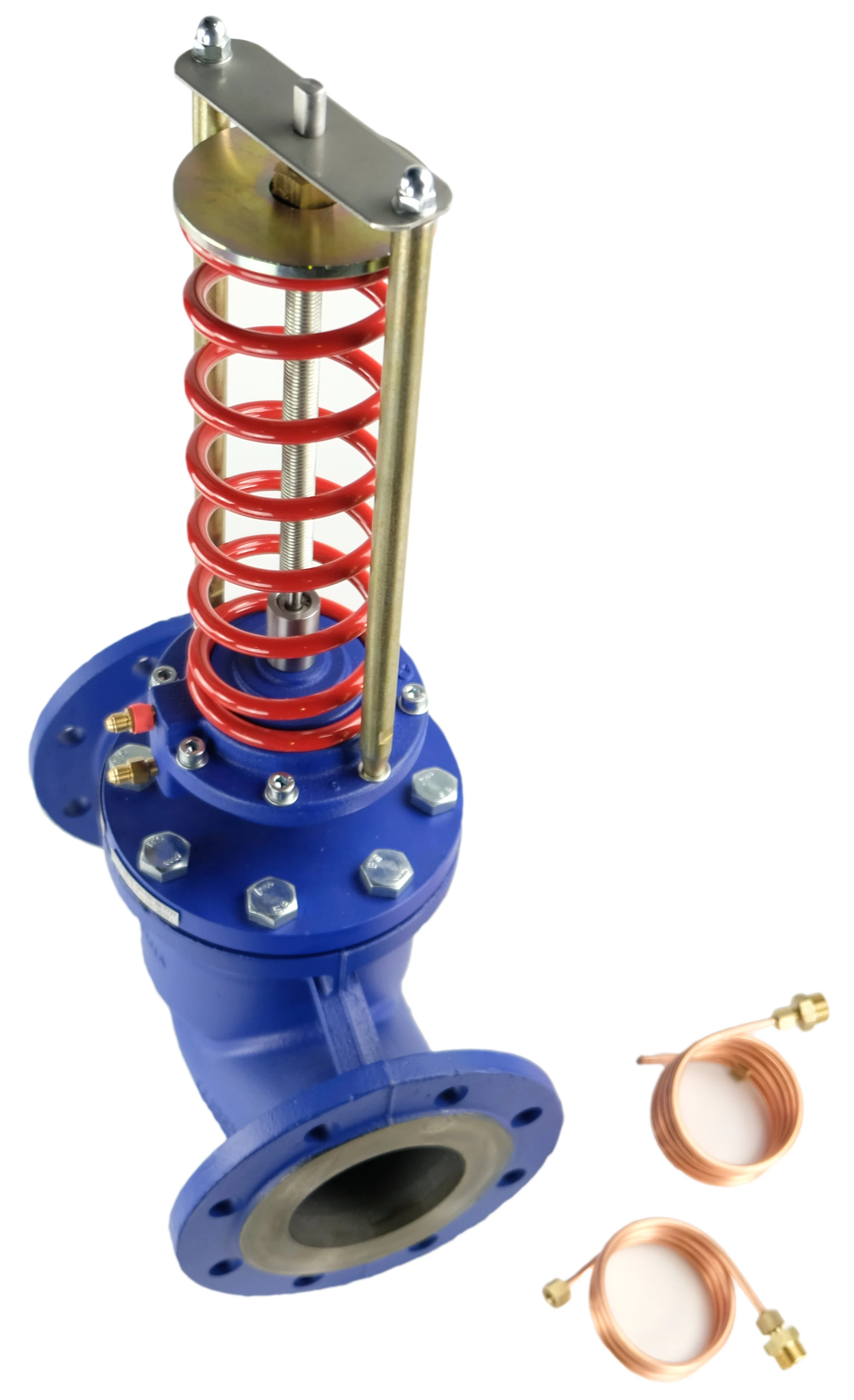 Изображение товара Регулятор перепада давления Теплосила RDT Ду80 Ру16 Kvs100 прямого действия, нормально открытый, корпус - чугун, фланцевый, Tmax до 150°С, диапазон настройки Рп0.08-0.9бар