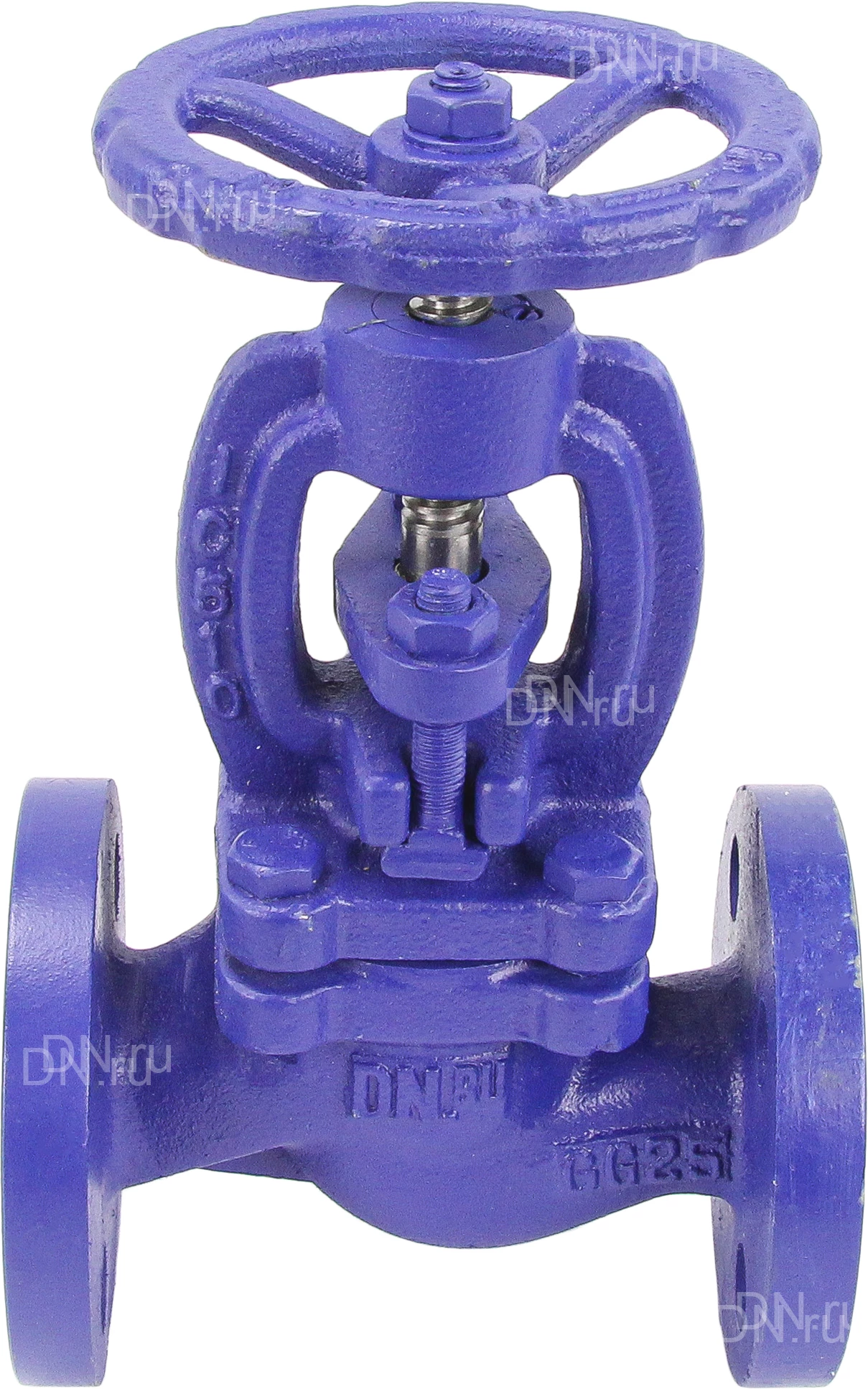 Изображение товара Клапан запорный сальниковый DN.ru 215A Ду15 Ру16, чугунный, фланцевый (опрессовано)