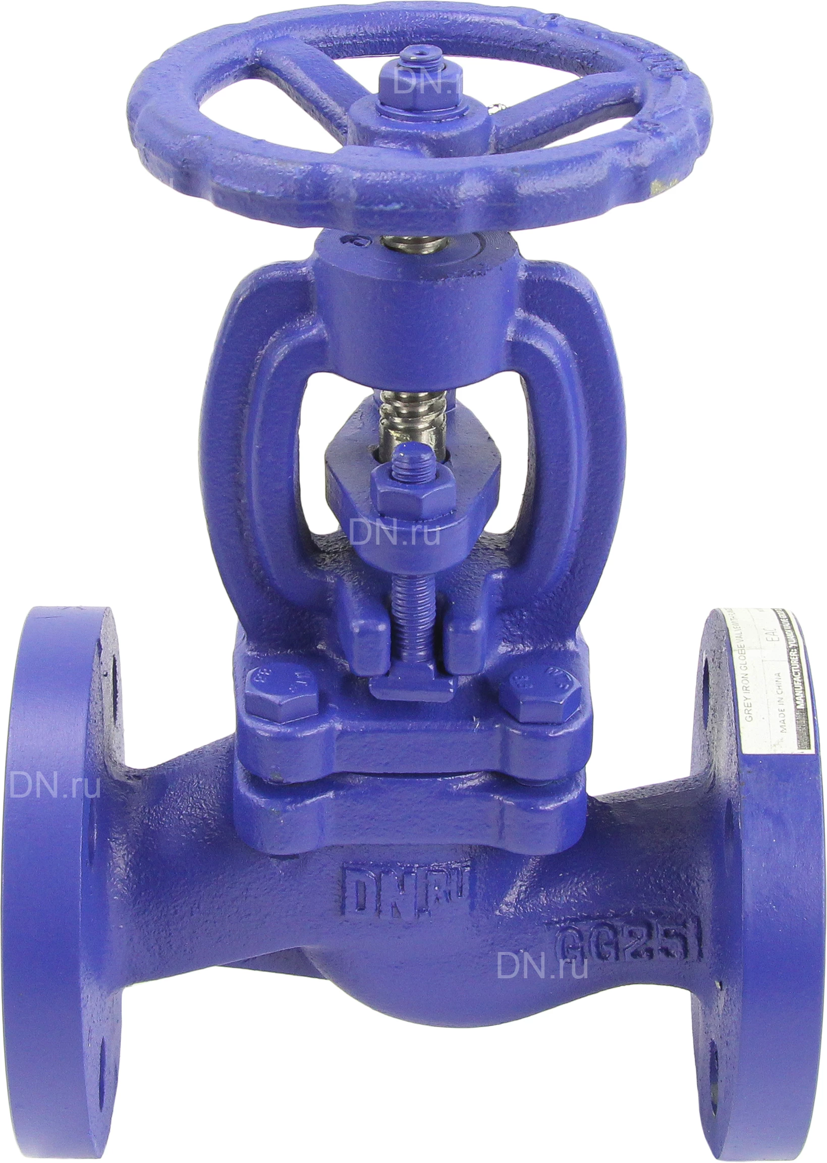 Изображение товара Клапан запорный сальниковый DN.ru 215A Ду20 Ру16, чугунный, фланцевый (опрессовано)