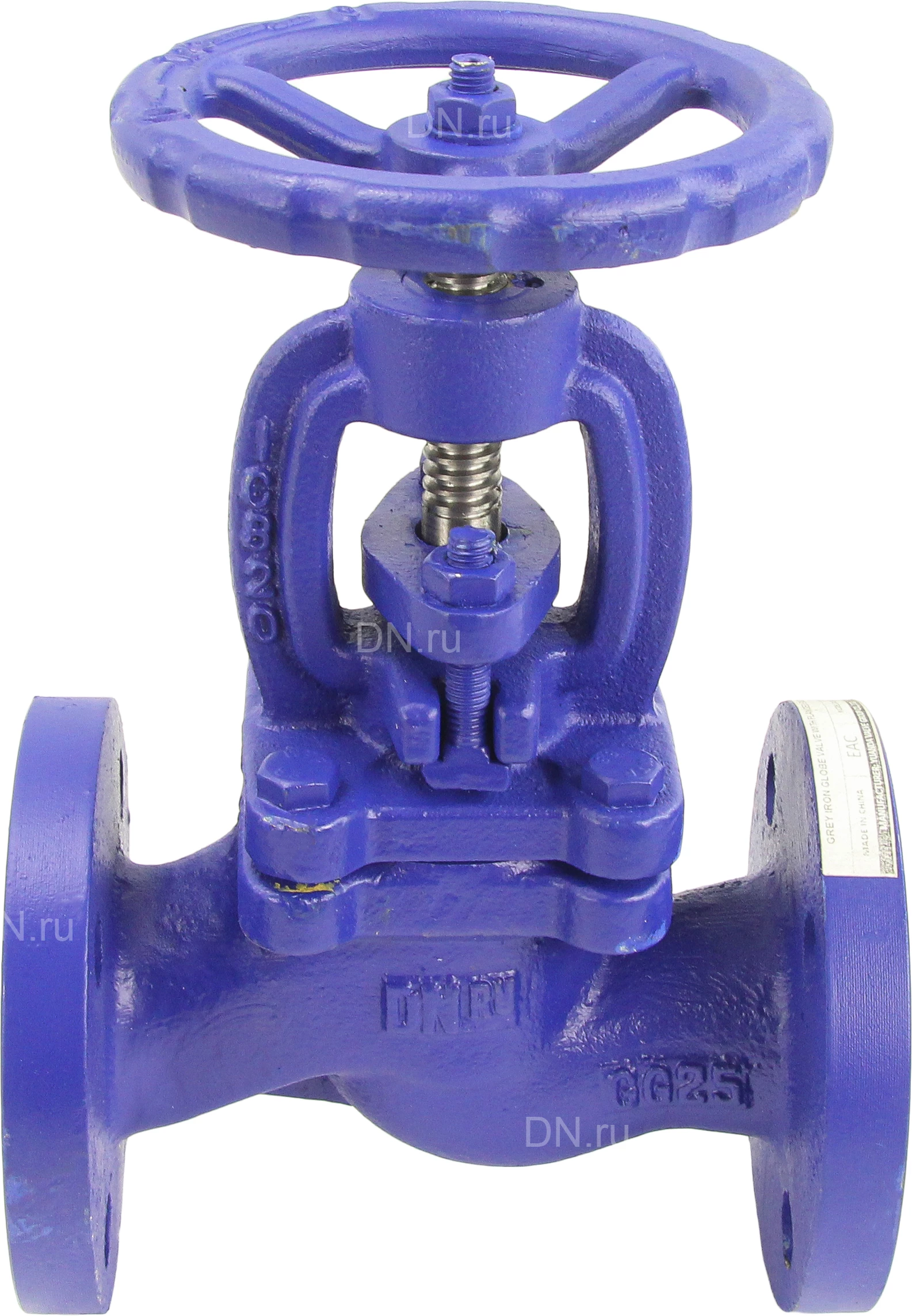 Изображение товара Клапан запорный сальниковый DN.ru 215A Ду25 Ру16, чугунный, фланцевый (опрессовано)