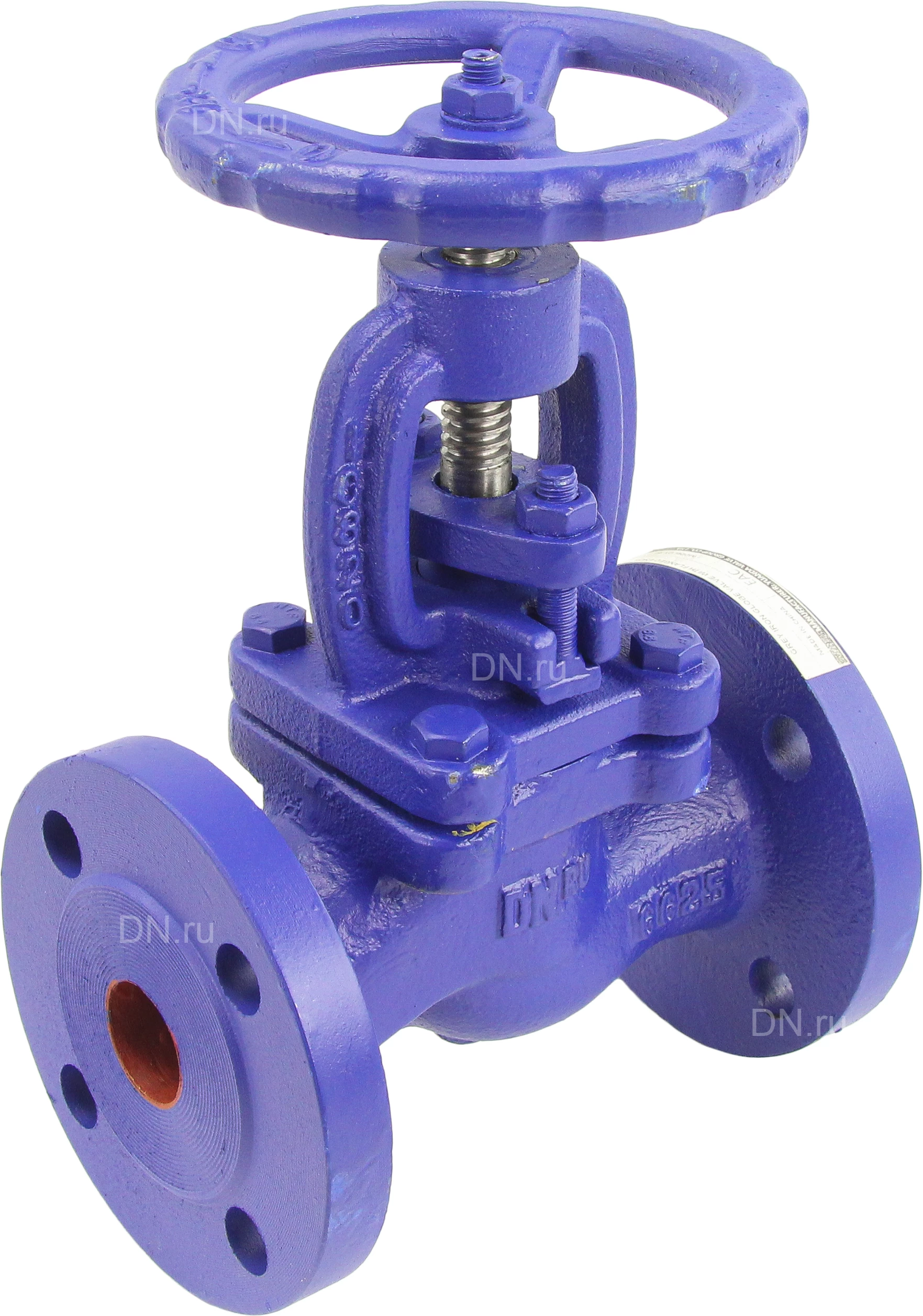 Изображение товара Клапан запорный сальниковый DN.ru VSO1121M-F-S Ду25 Ру16, фланцевый, корпус - чугун GG25, уплотнение - металл, управление - штурвал