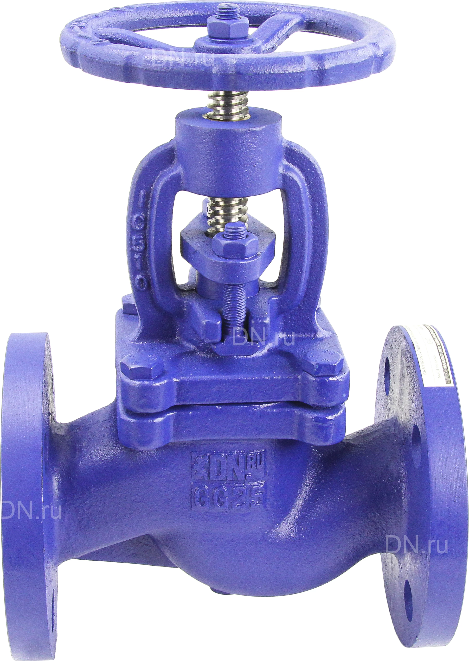 Изображение товара Клапан запорный сальниковый DN.ru 215A Ду40 Ру16, чугунный, фланцевый (опрессовано)