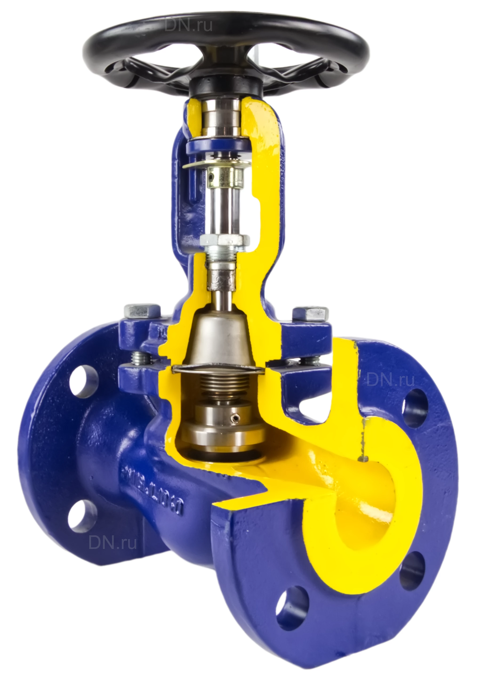 Изображение товара Клапан запорный Гранвент KV45 Ду25 Ру40 фланцевый сильфонный