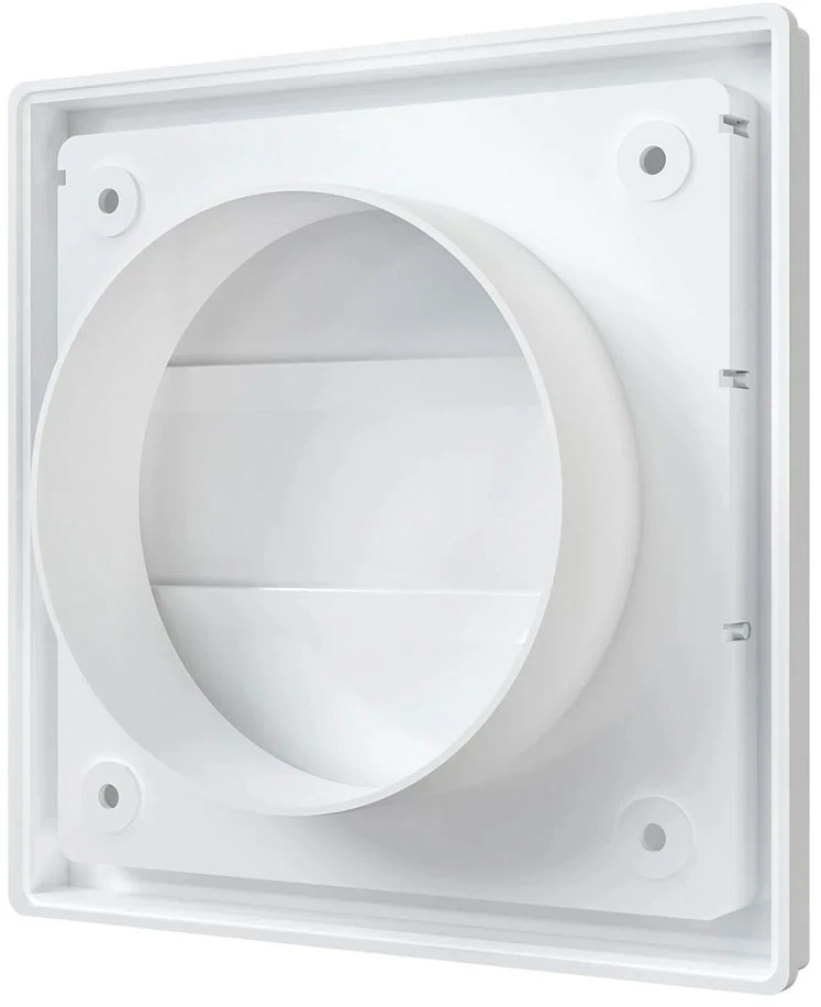 Изображение товара Выход стенной ERA КФ 150х150 фланец Дн100 пластик белый для вентиляции
