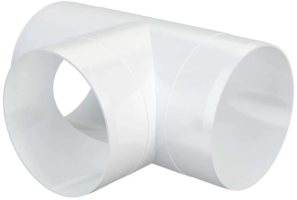 Изображение товара Тройник Т-образный ERA ТП Ду100 для воздуховодов пластик белый