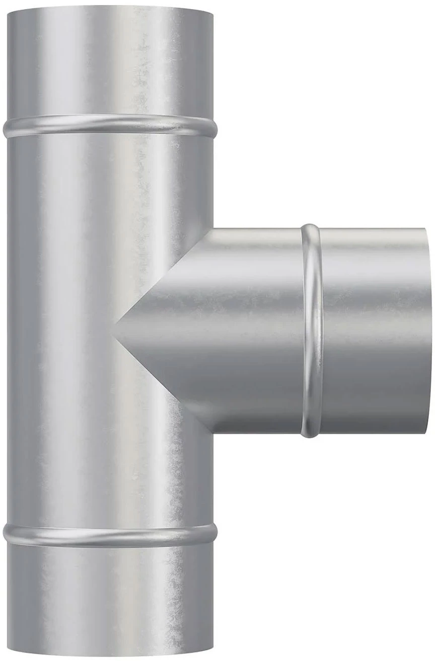 Изображение товара Тройник для круглых каналов ERA TPG Ду123 из оцинкованной стали, серый