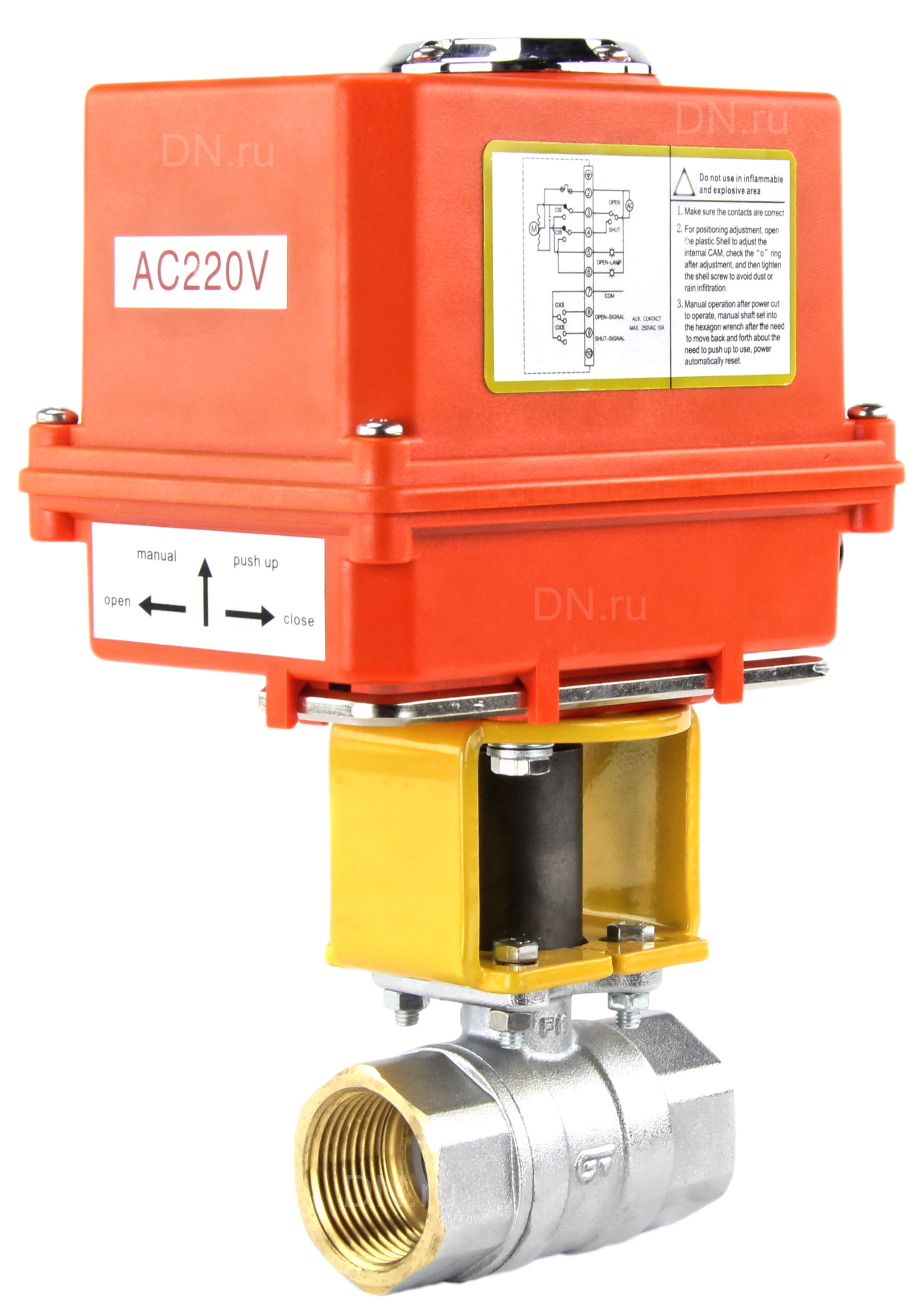 Изображение товара Кран шаровой Genebre 3023 04 1/2 Ду15 Ру40 электропривод водяной с PTFE