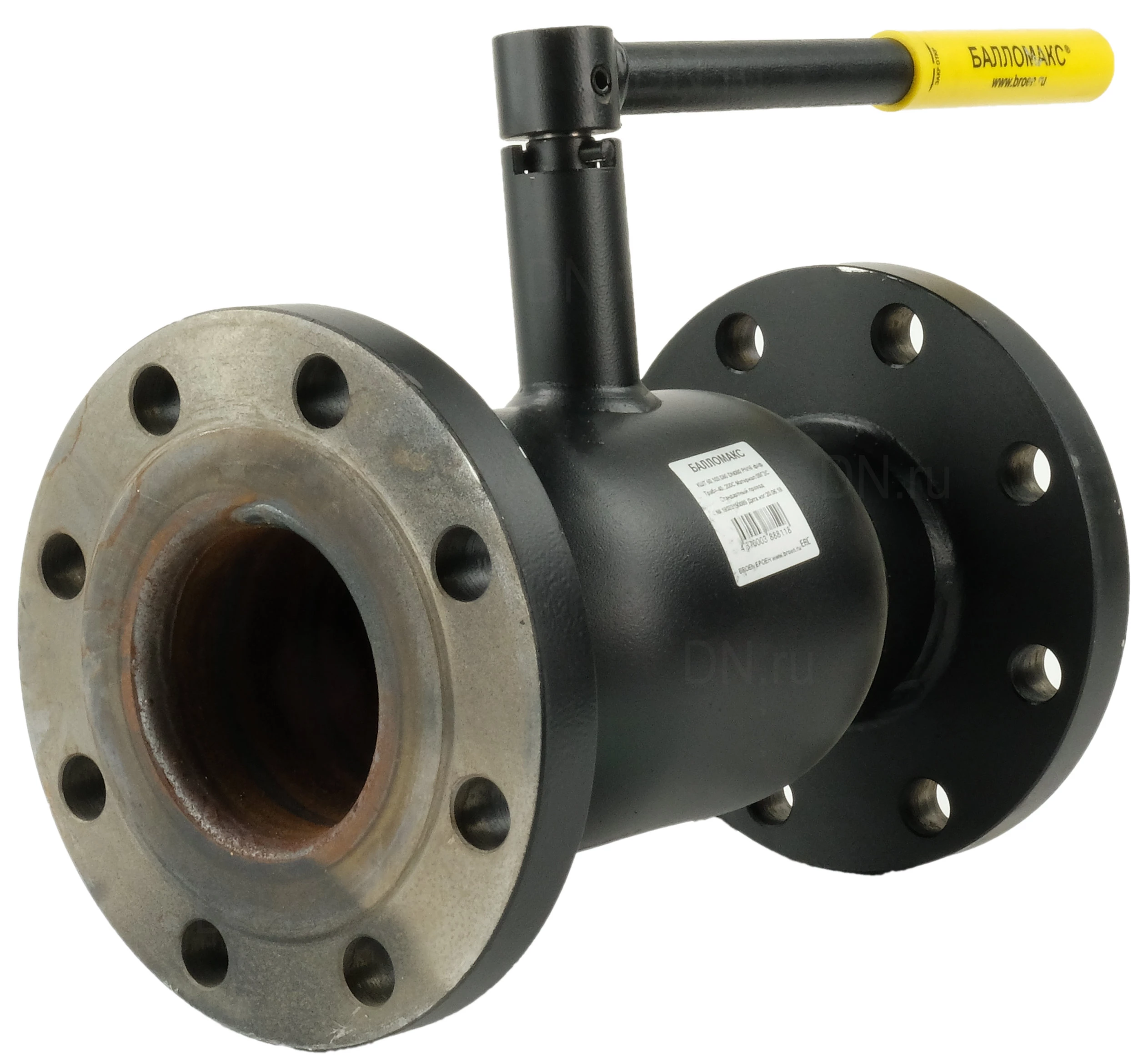 Изображение товара Кран шаровой Broen Ballomax КШТ 60.103.080 Ду80 Ру16 стандартнопроходной, двухходовой, сталь 09Г2С, уплотнение - PTFE, фланцевый, ручка-рычаг