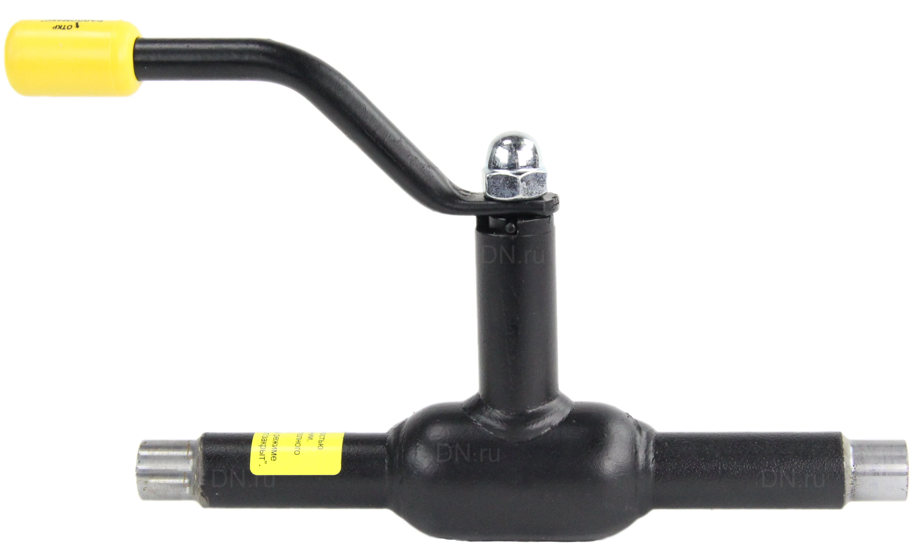 Изображение товара Кран шаровой Broen Ballomax КШТ 60.102.015 Ду15 Ру40 стандартнопроходной, двухходовой, сталь 09Г2С, уплотнение - PTFE, под приварку, ручка-рычаг