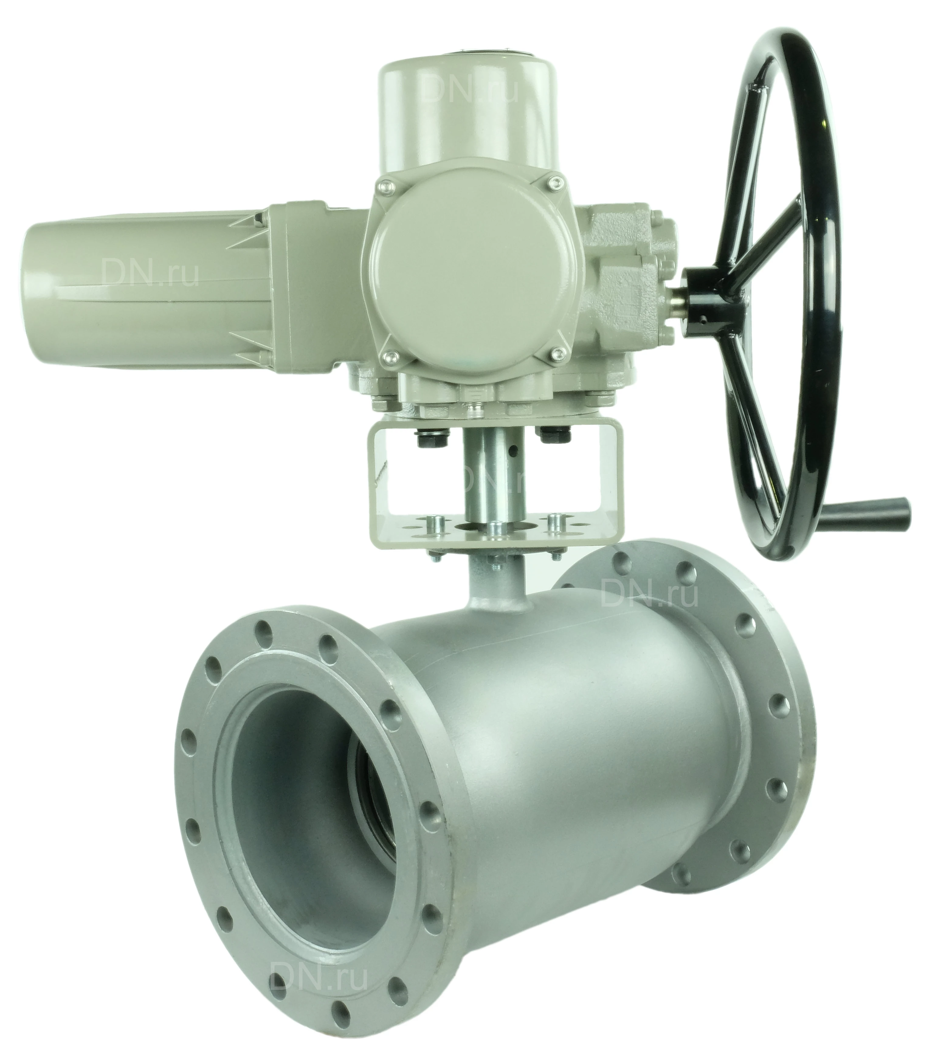 Изображение товара Кран шаровой LD КШ.Ц.Ф.Э.025.040.Н/П.02 Ду25 Ру40 стандартнопроходной, двухходовой, углеродистая сталь 20, уплотнение - PTFE, фланцевый, с электроприводом ГЗ-ОФ-45/11К 220В