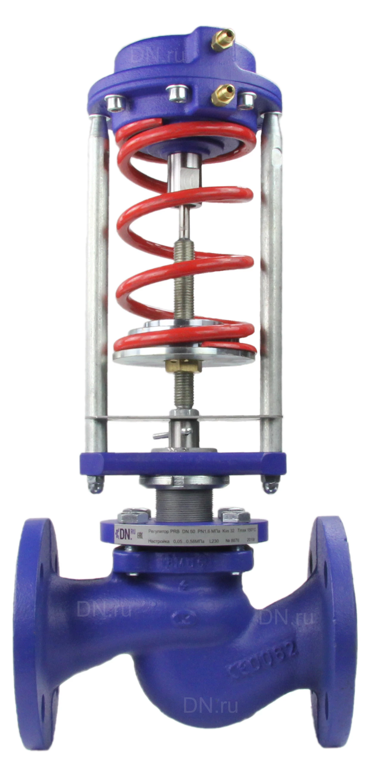 Изображение товара Регулятор давления до себя DN.ru PRB1030N-F-DA Ду40 Ру16 Kvs25 прямого действия, серый чугун СЧ20, фланцевый, Tmax до 150°С, диапазон настройки 3 (3 - 7 кгс/см2)