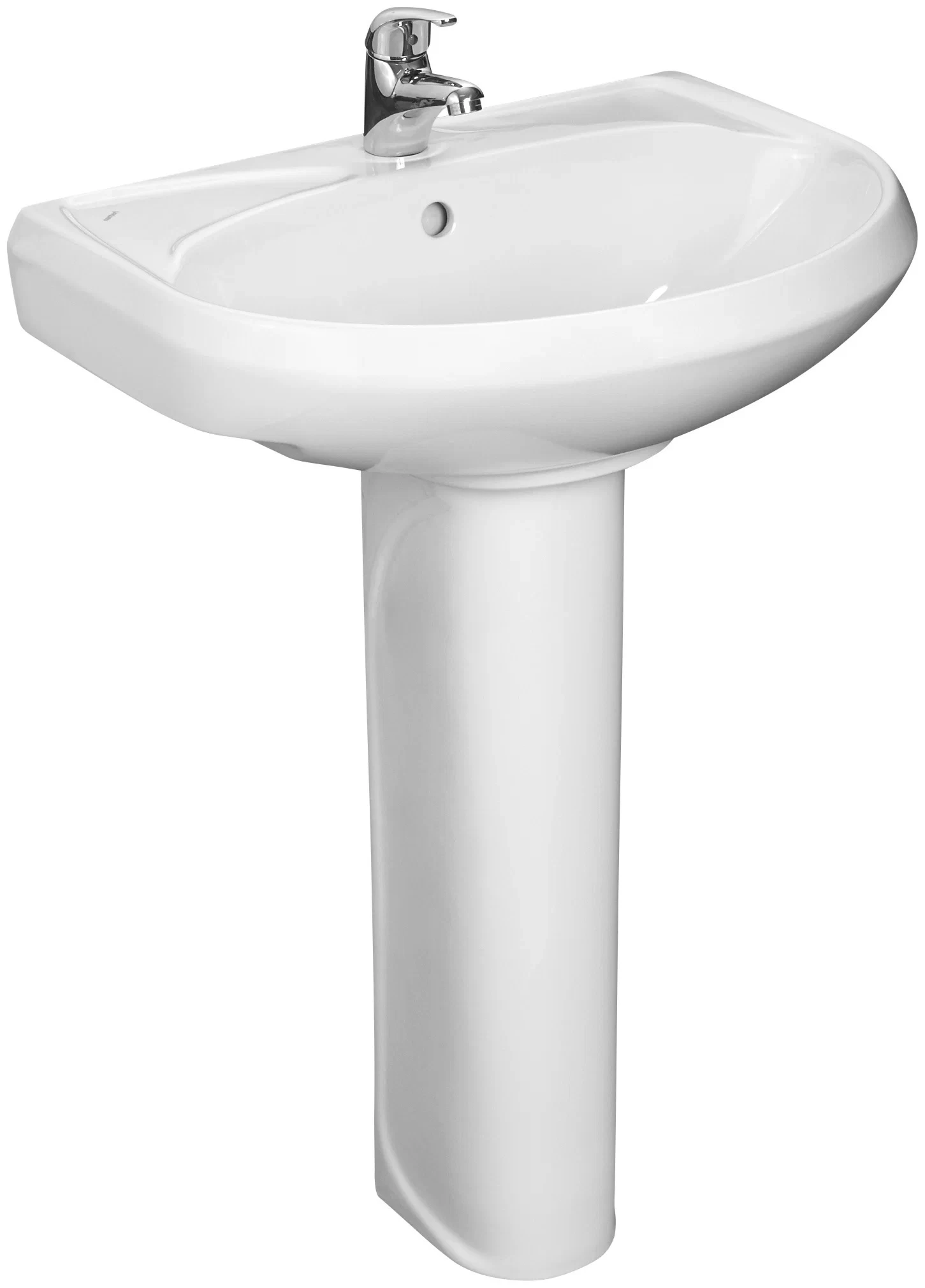 Изображение товара Умывальник Сантери Вест белый с переливом без пьедестала, современный дизайн