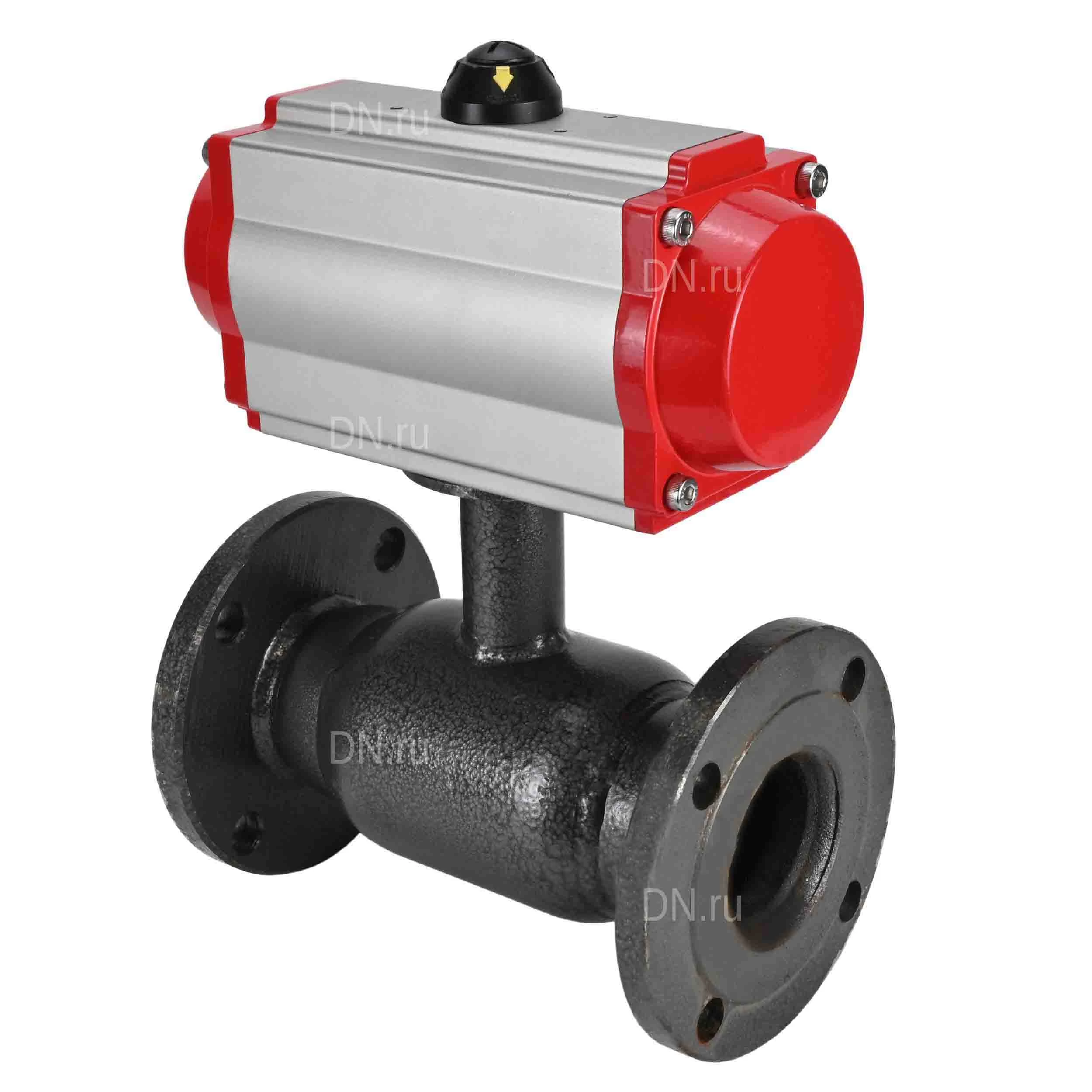 Изображение товара Кран шаровой ALSO КШ.Ф.П.Р.032.40-02 Ду32 Ру40 полнопроходной, фланцевый, корпус - сталь 09Г2С, уплотнение - PTFE, управление - пневмопривод DN.ru PA-DA-065