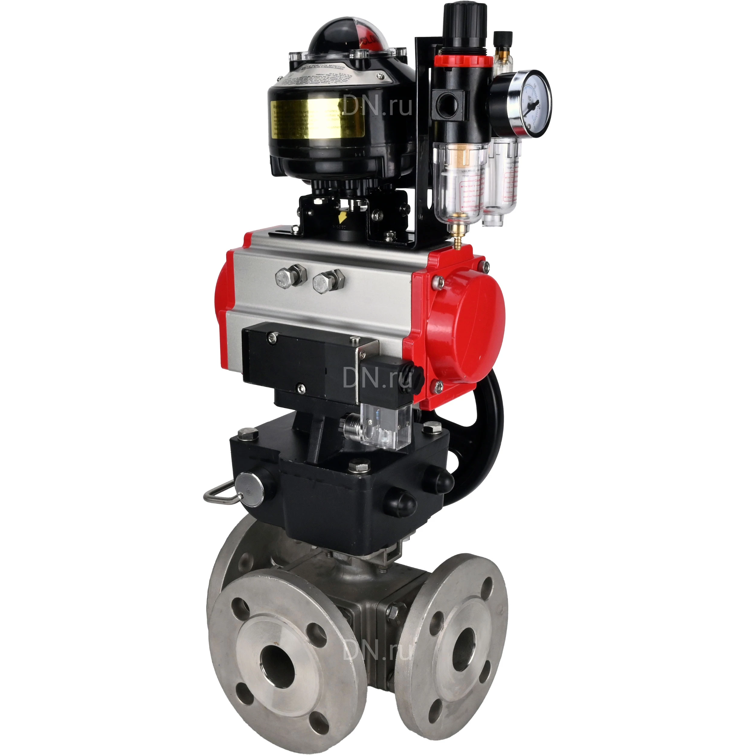 Изображение товара Кран шаровой DN ru BV3232P 4pc FP 3WL F Ду65 Ру16 полнопроходной фланцевый SS316