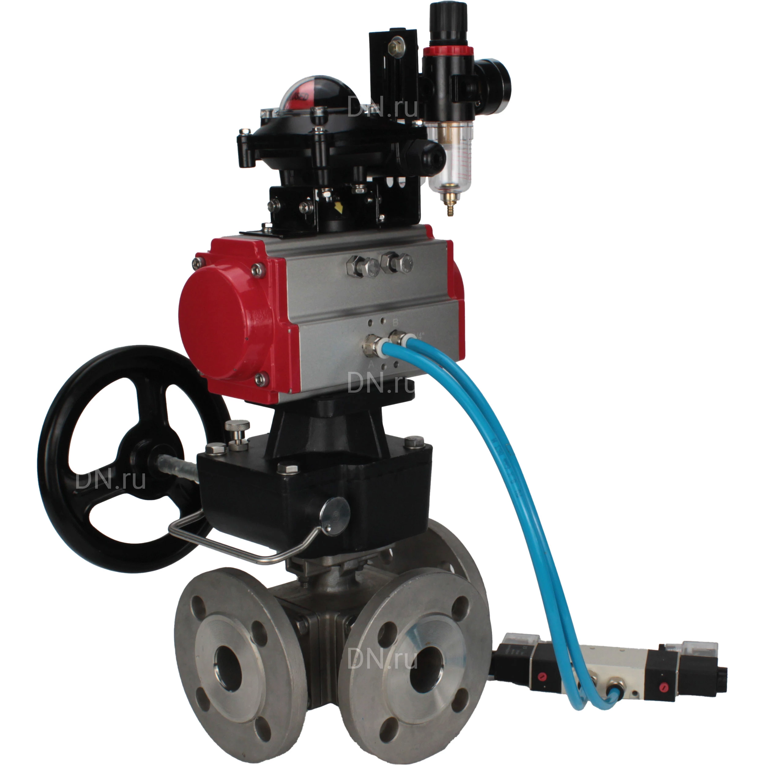 Изображение товара Кран шаровой BV3232P DN65 Ру16 с пневмоприводом и дублером