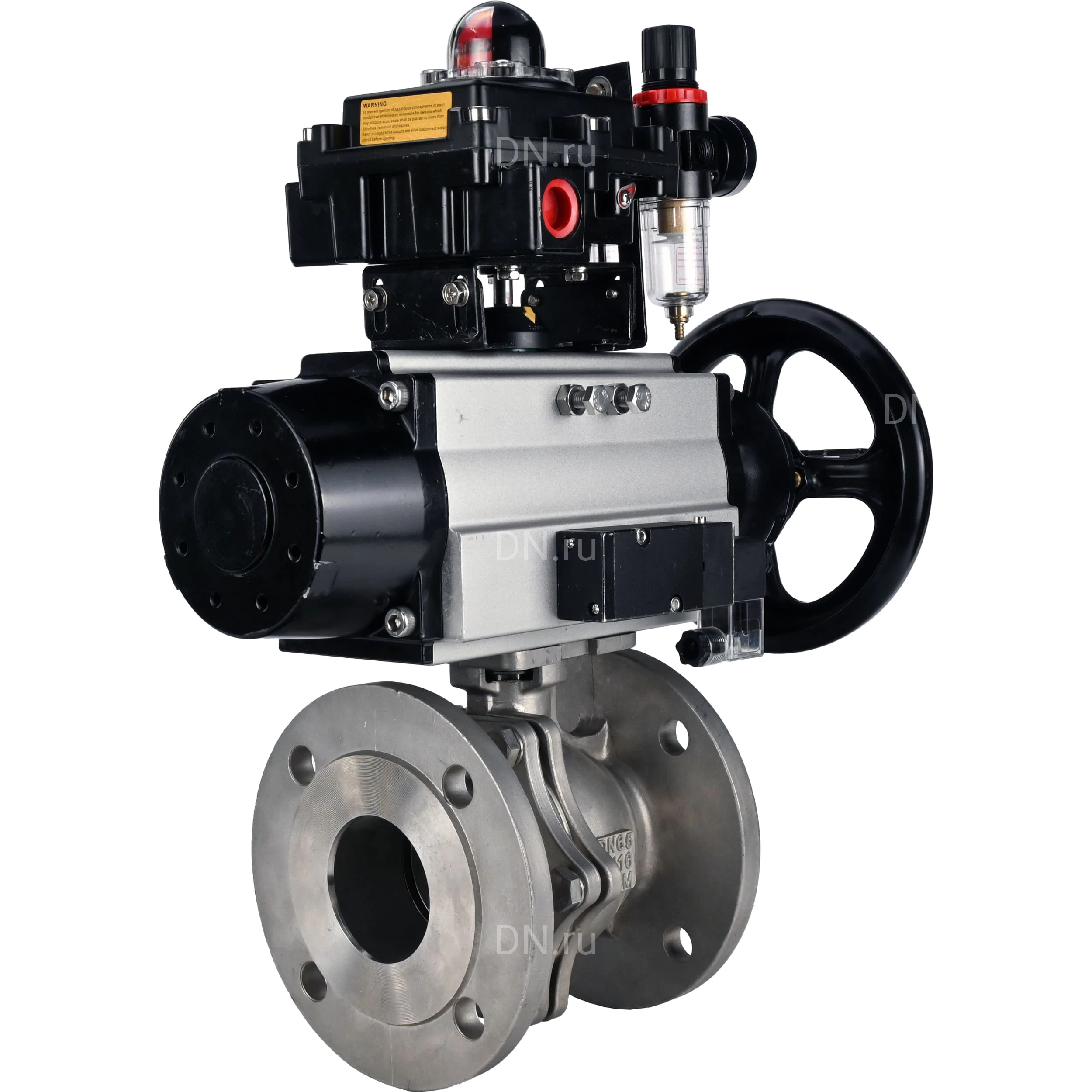 Изображение товара Кран шаровый DN.ru BV3232P(2pc)-FP-F-ISO-H 100 Ду, нержавеющая сталь, пневмопривод Изображение товара Кран шаровый DN.ru BV3232P(2pc)-FP-F-ISO-H 100 Ду, нержавеющая сталь, пневмопривод