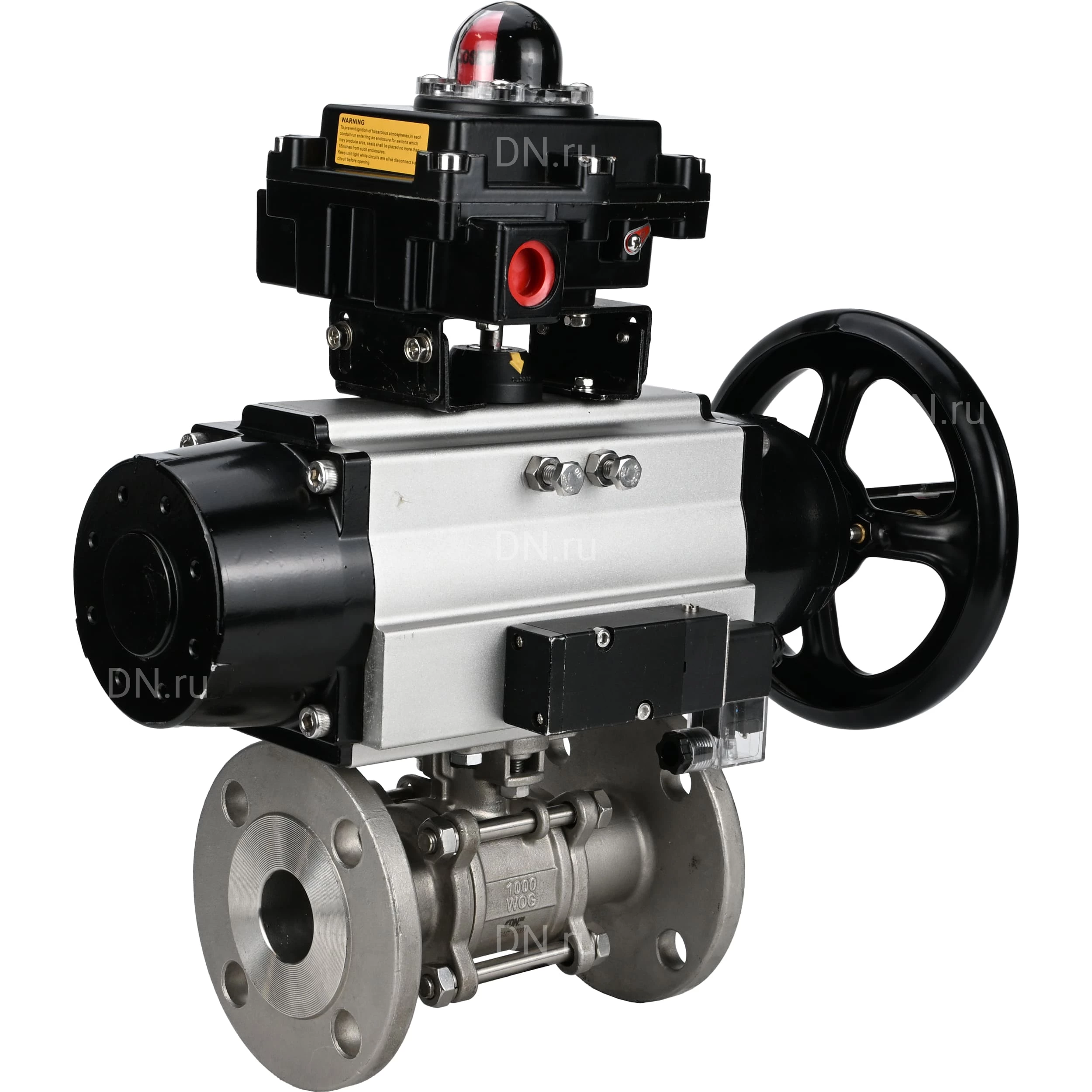 Изображение товара Кран шаровой DN ru BV3131P 3pc FP F ISO H Ду80 Ру25 с пневмоприводом PA-DA-105-1