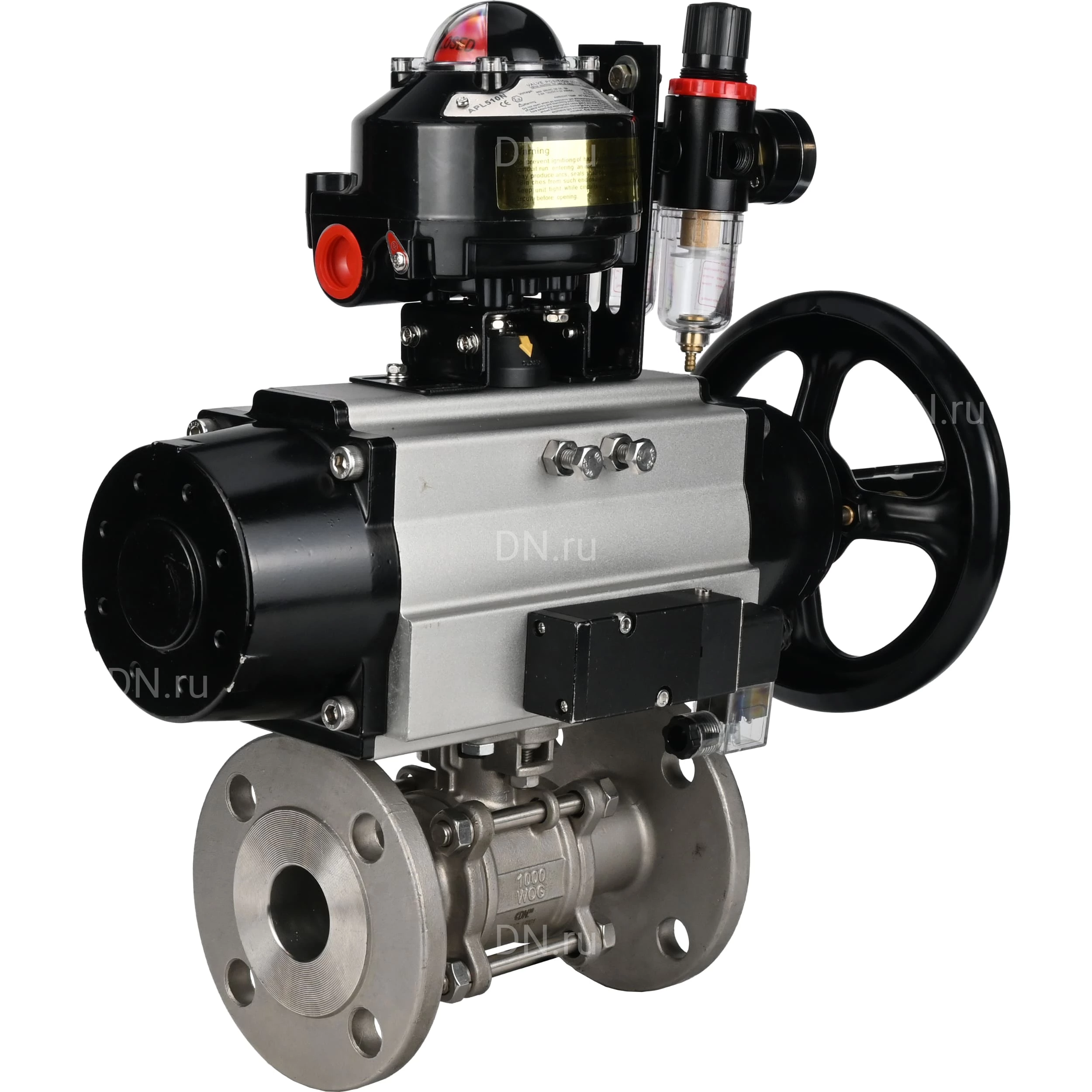 Изображение товара Кран шаровой DN.ru BV3232P(3pc)-FP-F-ISO-H 4" Ø 100 мм PN16 нержавеющая сталь 316