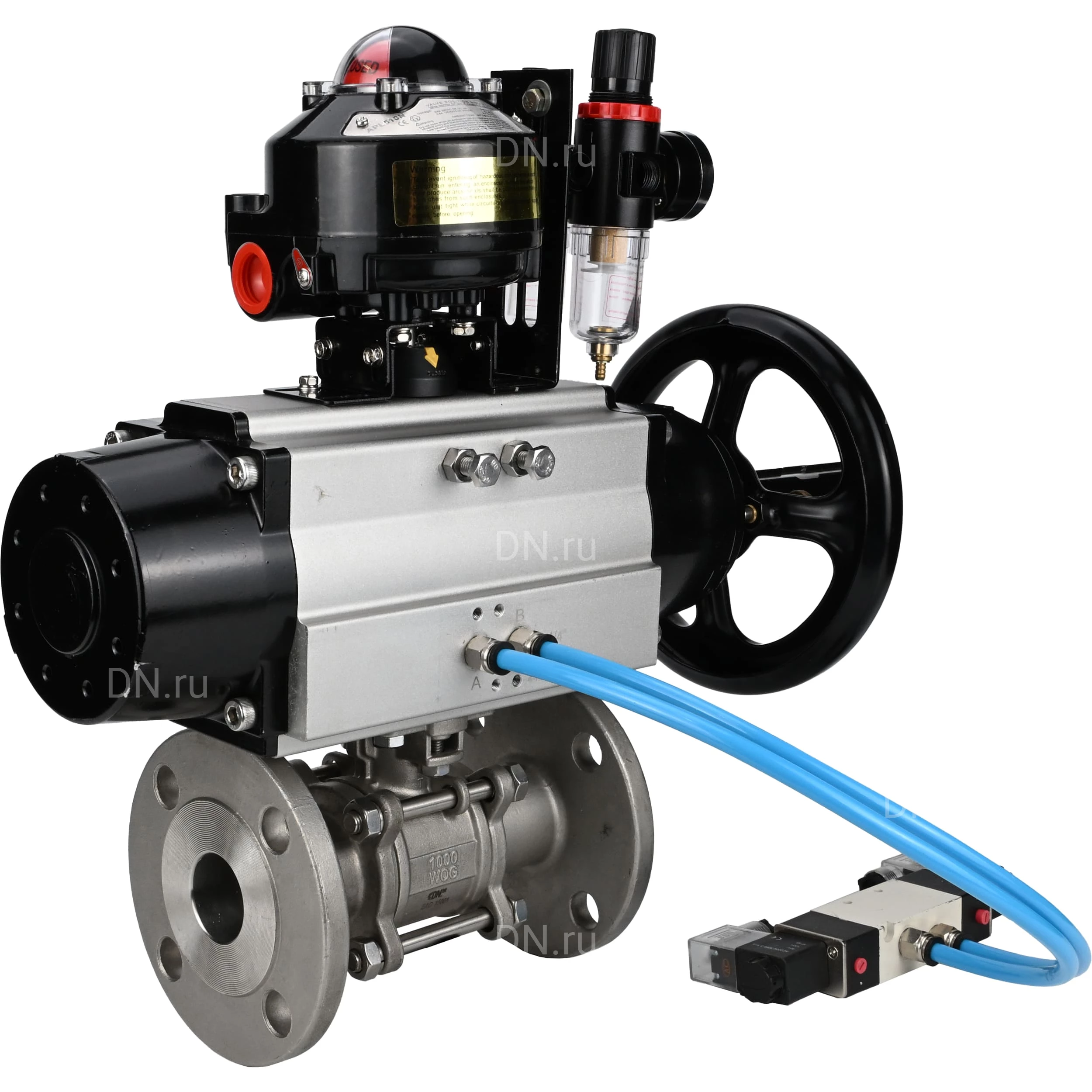Изображение товара Кран шаровой DN ru BV3232P 3pc FP F ISO H Ду65 Ру25 с пневмоприводом PA-DA-105-1 Изображение товара Кран шаровой DN ru BV3232P 3pc FP F ISO H Ду65 Ру25 с пневмоприводом PA-DA-105-1