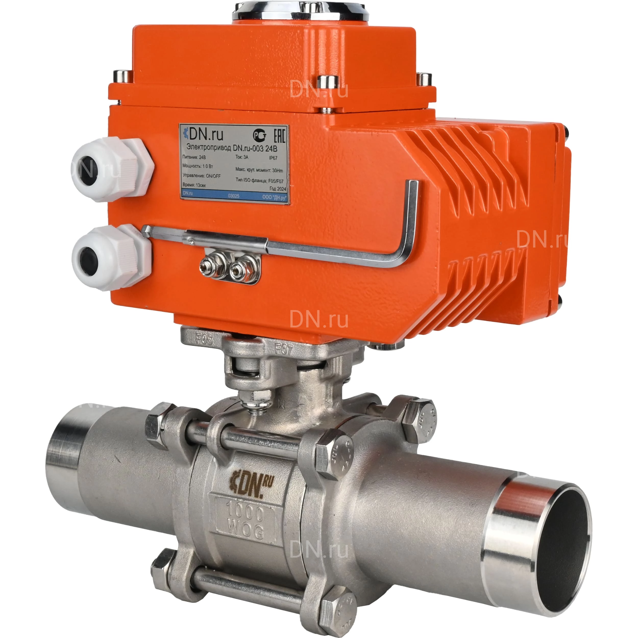 Изображение товара Кран шаровой DN.ru BV3131P(3pc)-FP-W-ISO-H LONG 10 Ду63 под приварку