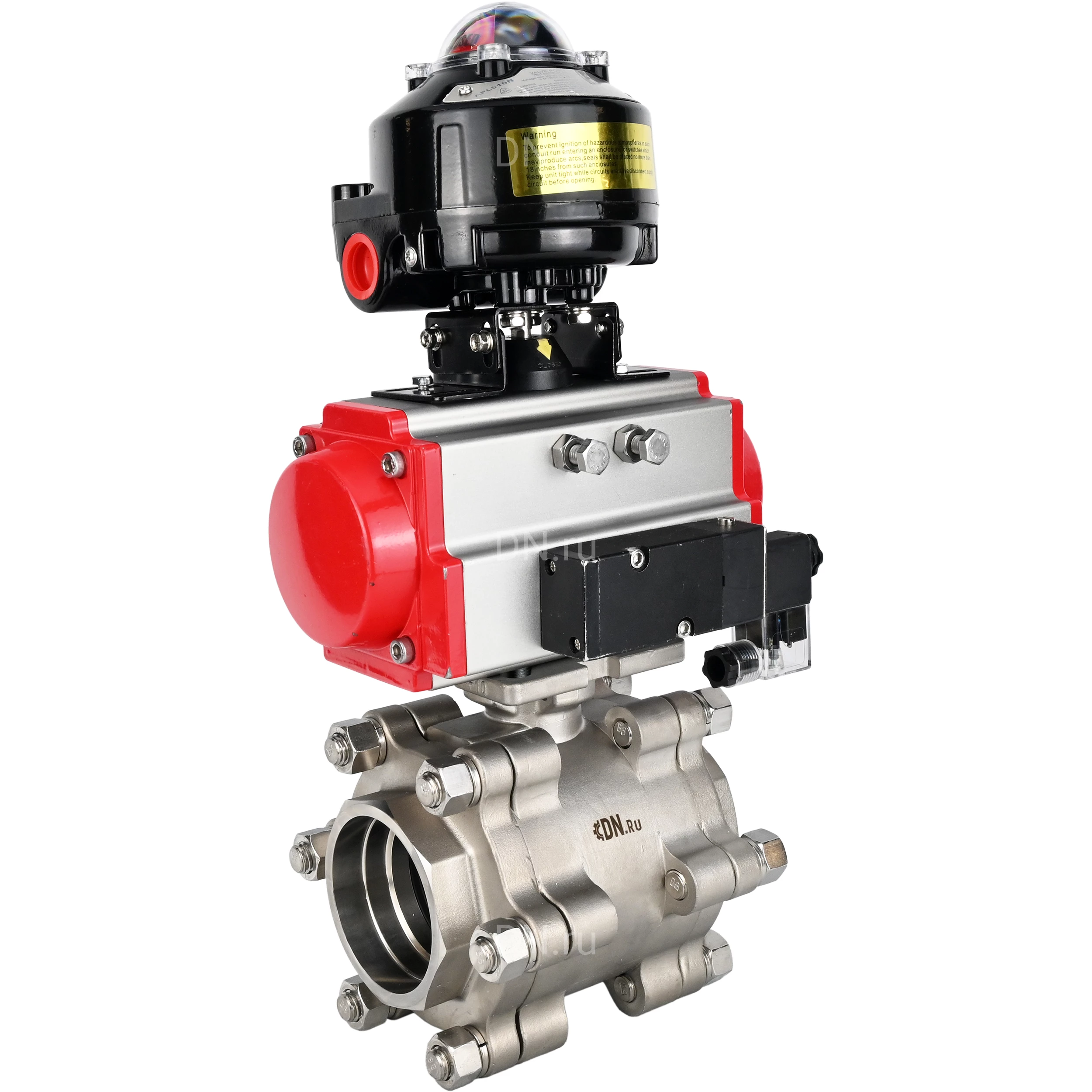 Изображение товара Кран шаровой DN ru BV3232P(3pc) FP SW ISO H Ду50 Ру63 под приварку с пневмоприводом PA-DA-083