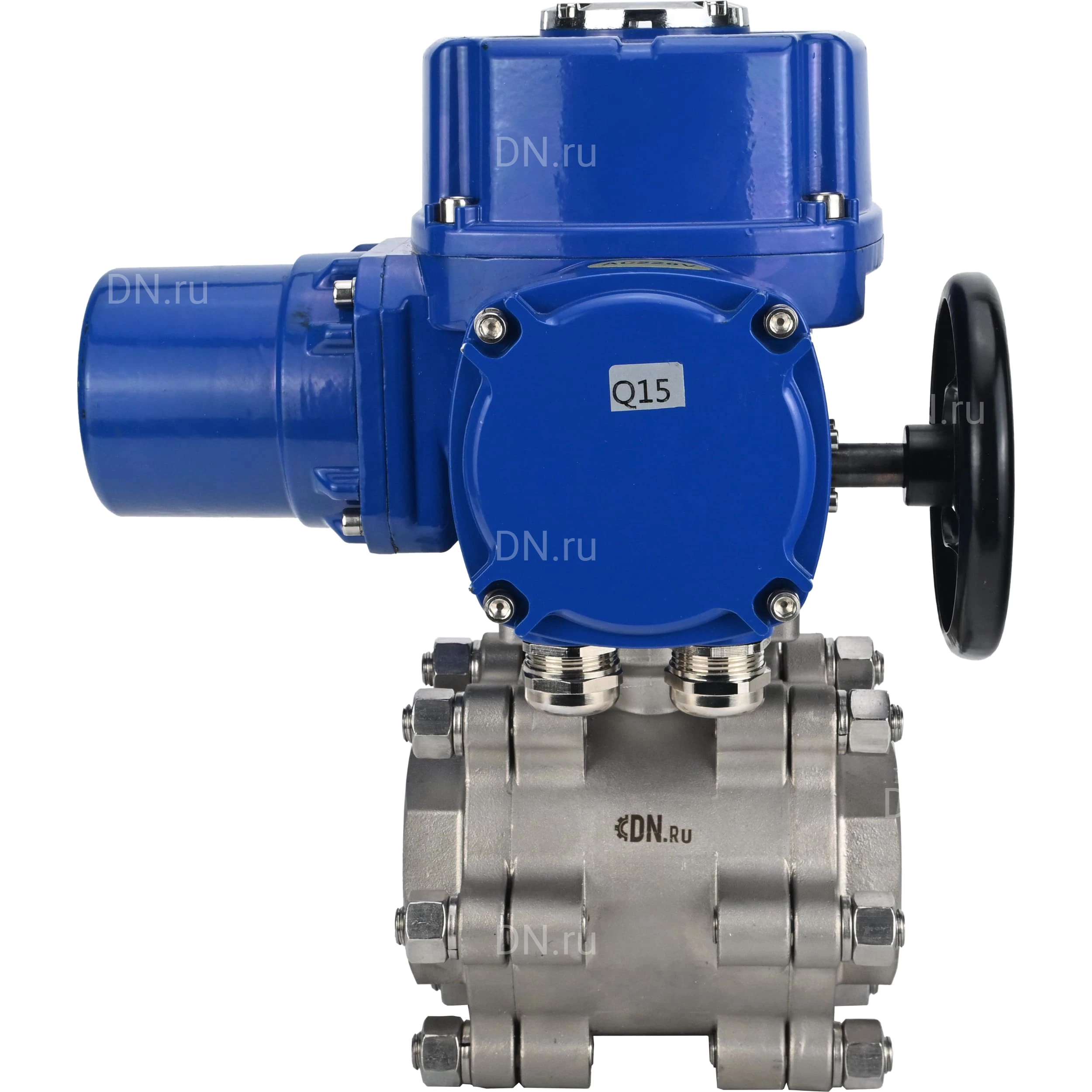 Изображение товара Кран шаровой DN.ru BV3232P(3pc)-FP-SW-ISO-H 80 мм с электроприводом 380В