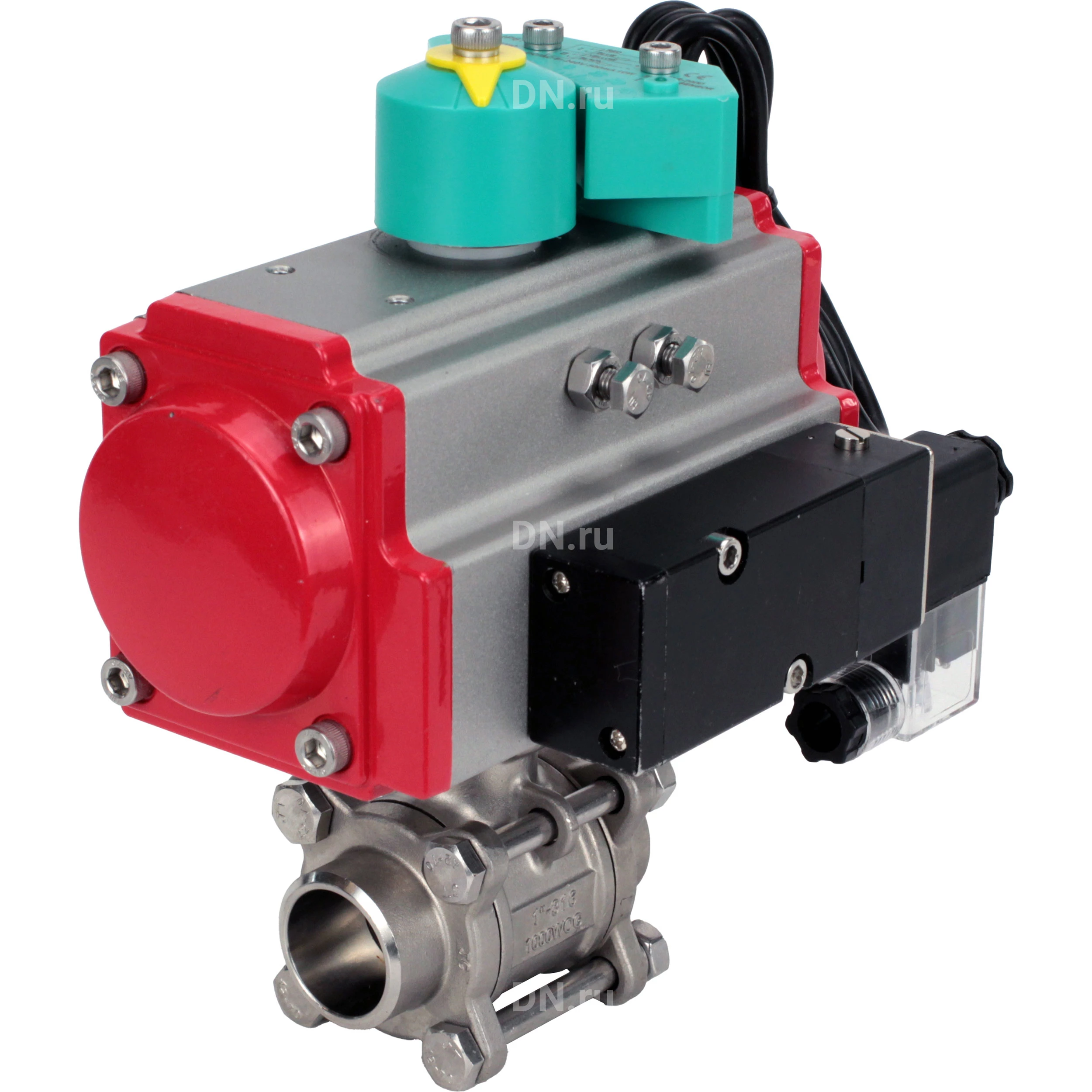 Изображение товара Кран шаровой DN ru BV3232P 40 Ду40 под приварку с пневмоприводом PA-DA-083 4М310-08 ALS200D