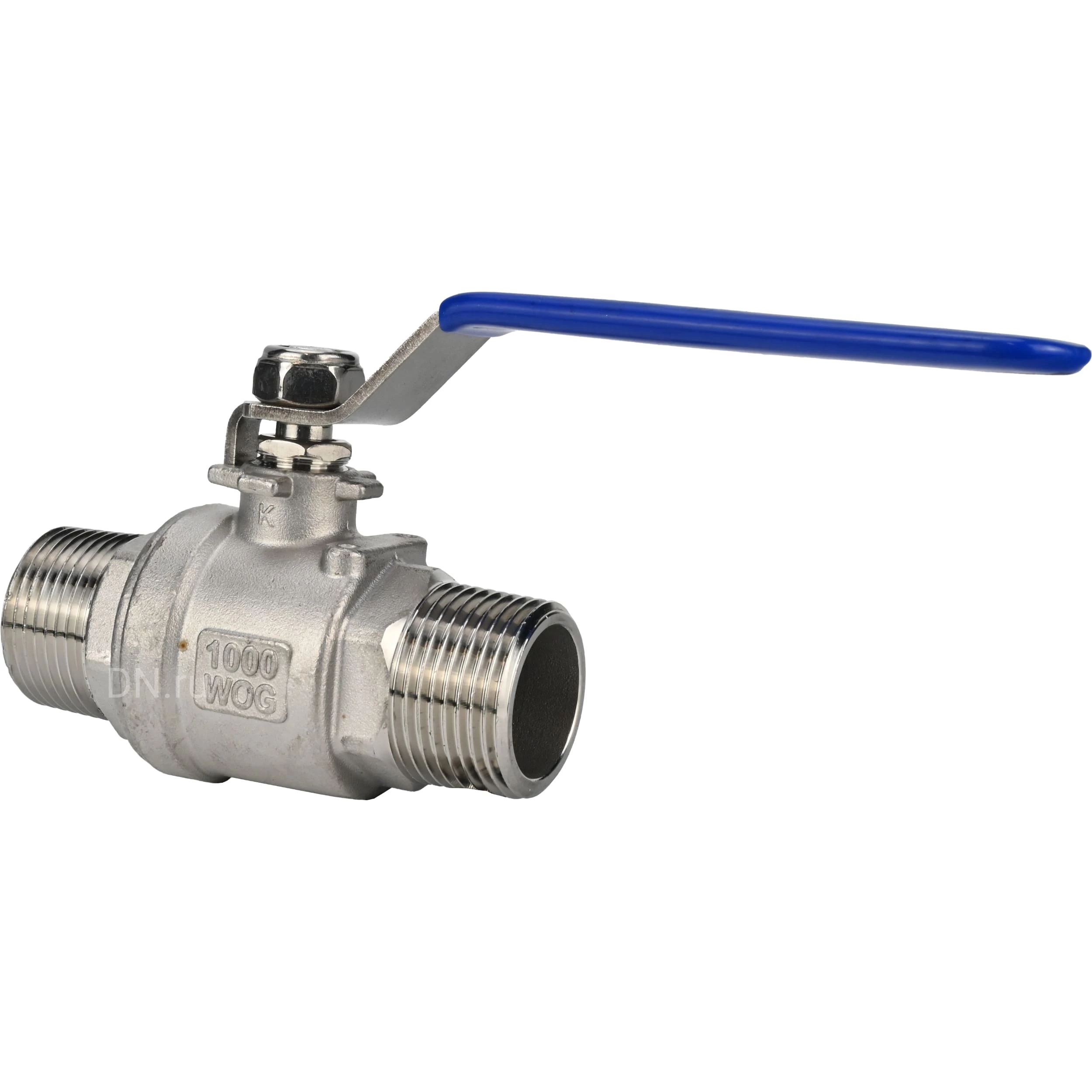 Изображение товара Кран шаровой DN.ru BV3131P(2pc)-FP-T-H НР/НР Ду25 Ру63 нержавеющая сталь AISI 304, полнопроходной, наружная резьба/наружная резьба, уплотнение - PTFE, ручка-рычаг