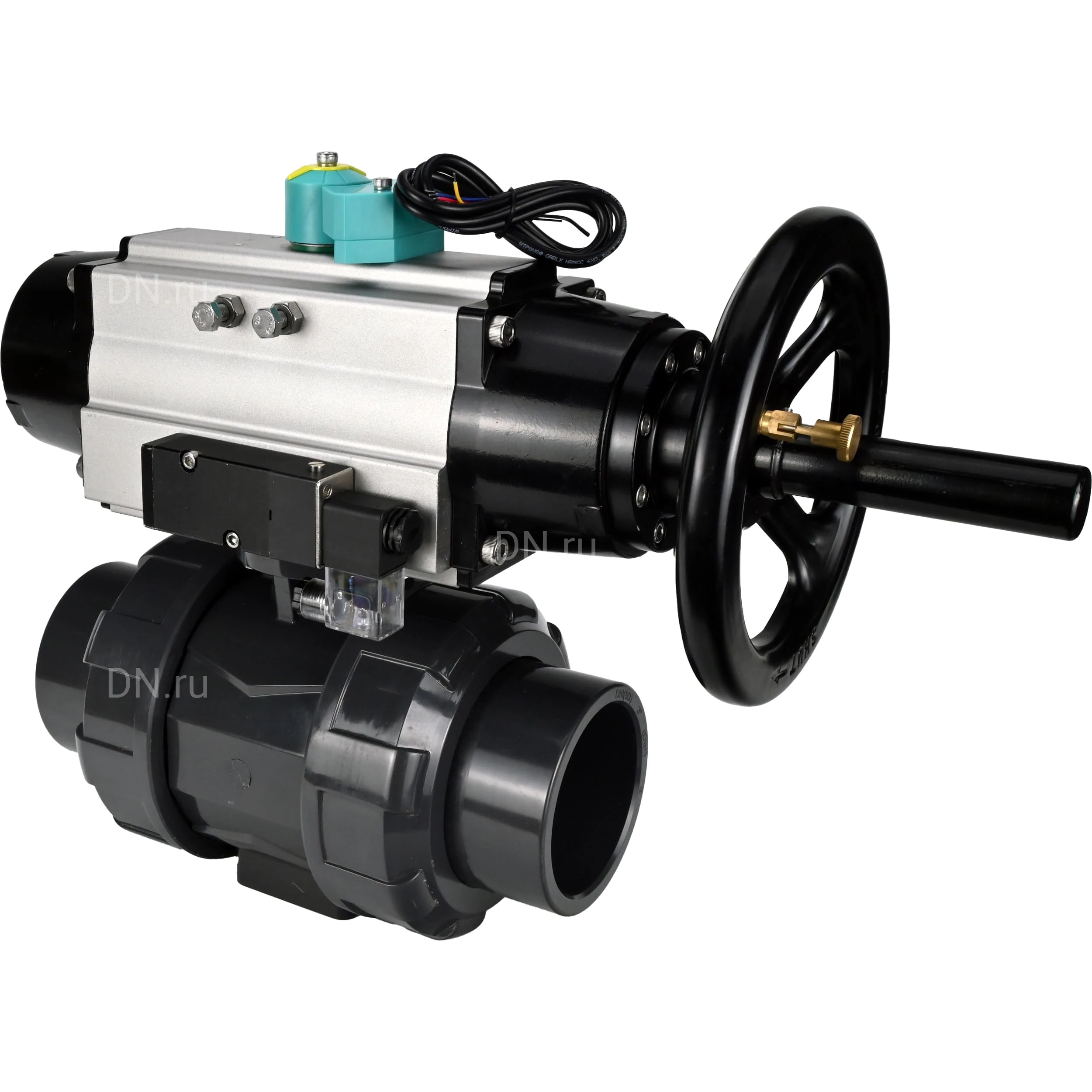 Изображение товара Кран шаровой DN.ru BV4242E-FP-GRM-ISO Дн20 Ру10 с пневмоприводом